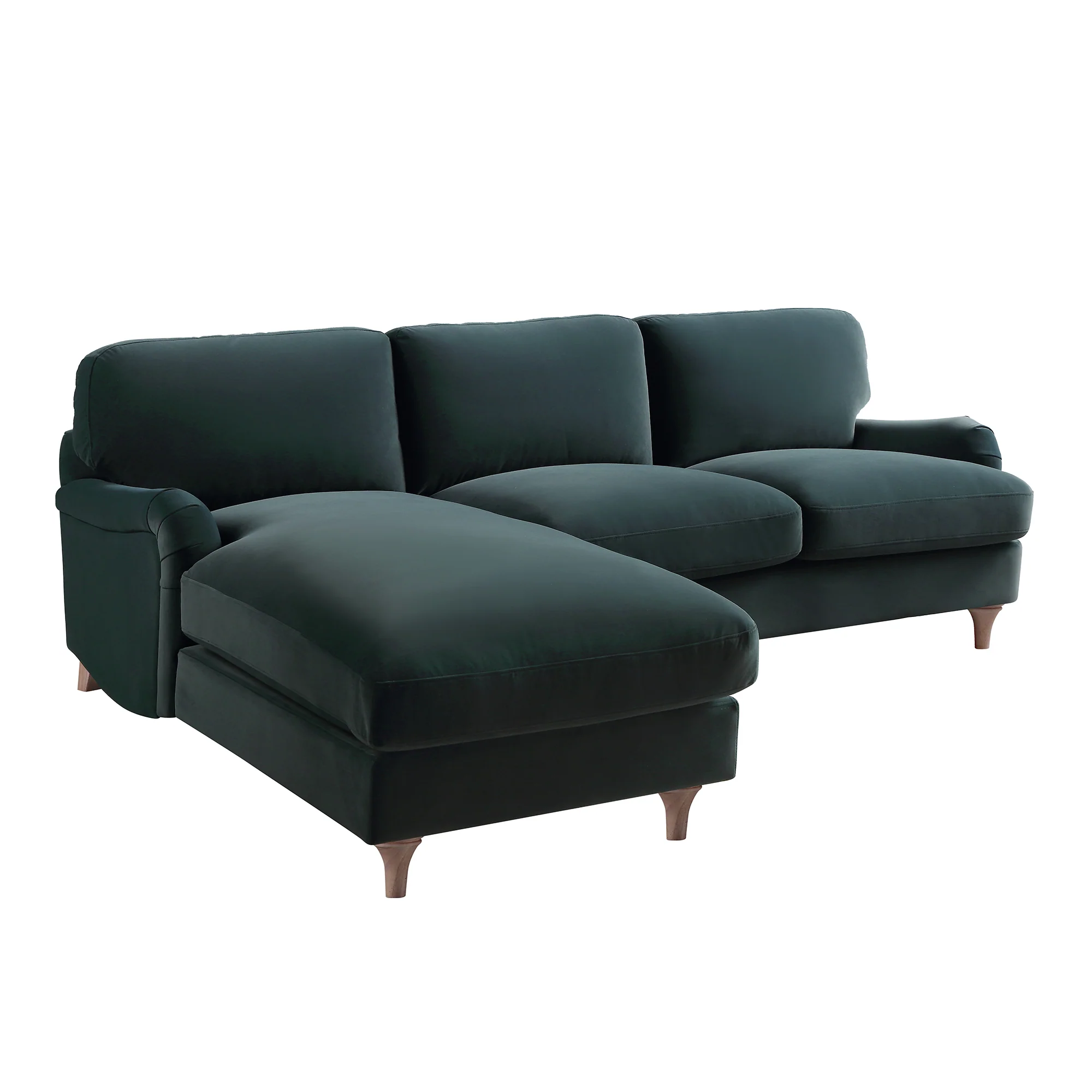 Daphnis Aegean Blue Velvet Sofa, Grande Chaise Sofa Left Hand Facing - Image 8