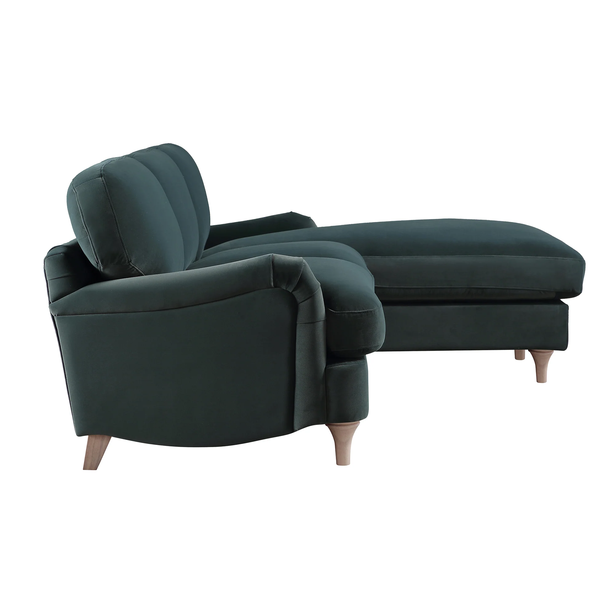 Daphnis Aegean Blue Velvet Sofa, Grande Chaise Sofa Right Hand Facing - Image 10