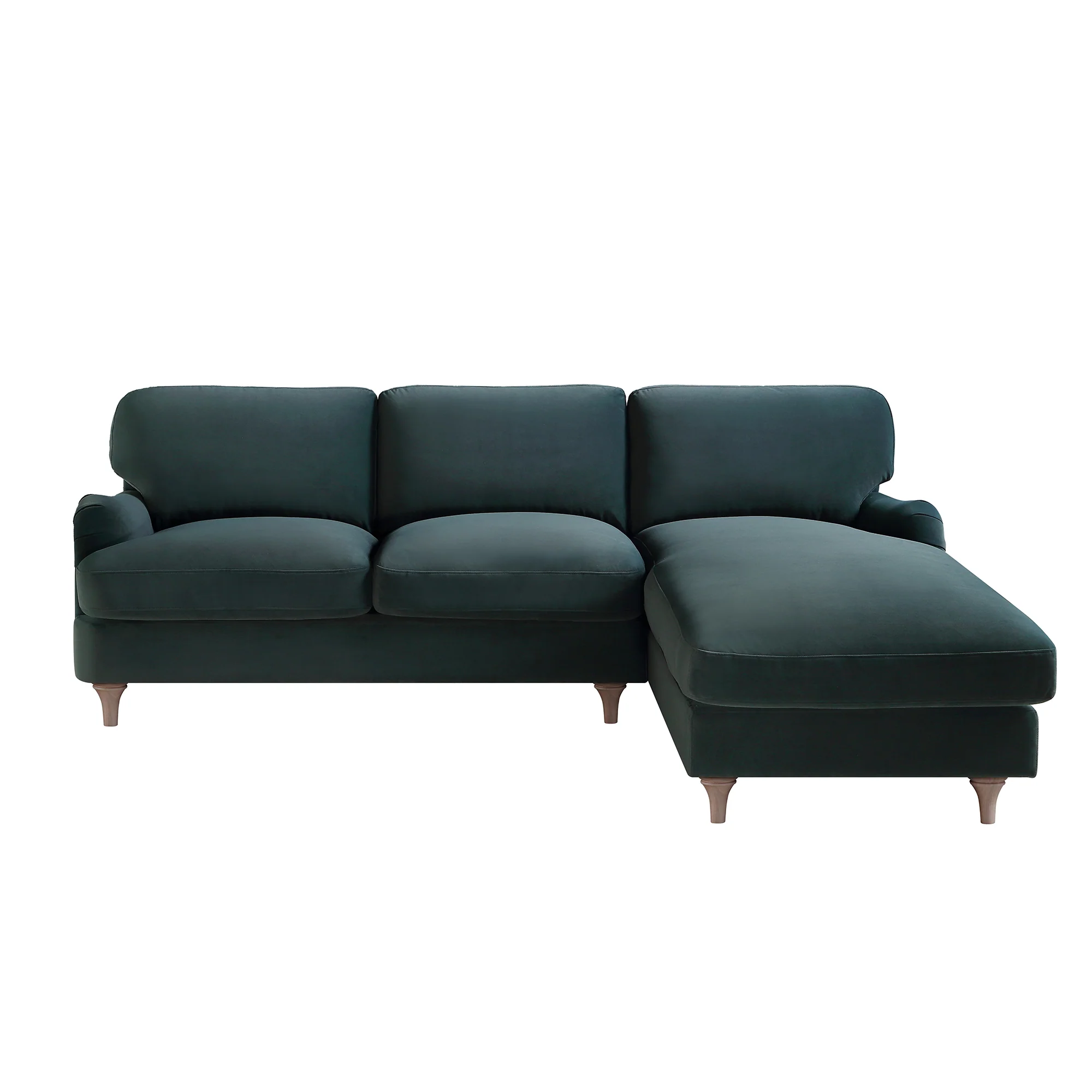 Daphnis Aegean Blue Velvet Sofa, Grande Chaise Sofa Right Hand Facing - Image 5