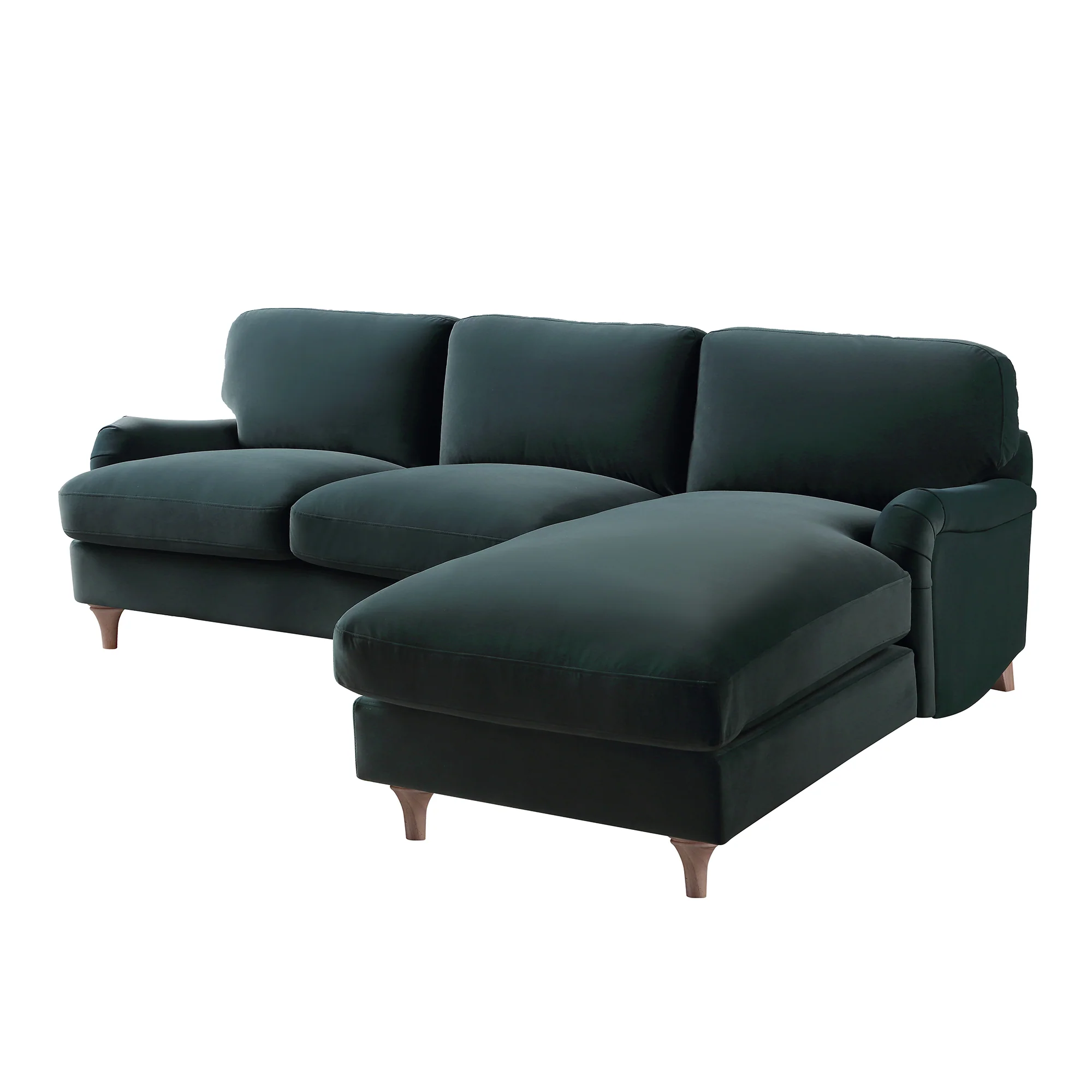 Daphnis Aegean Blue Velvet Sofa, Grande Chaise Sofa Right Hand Facing - Image 8