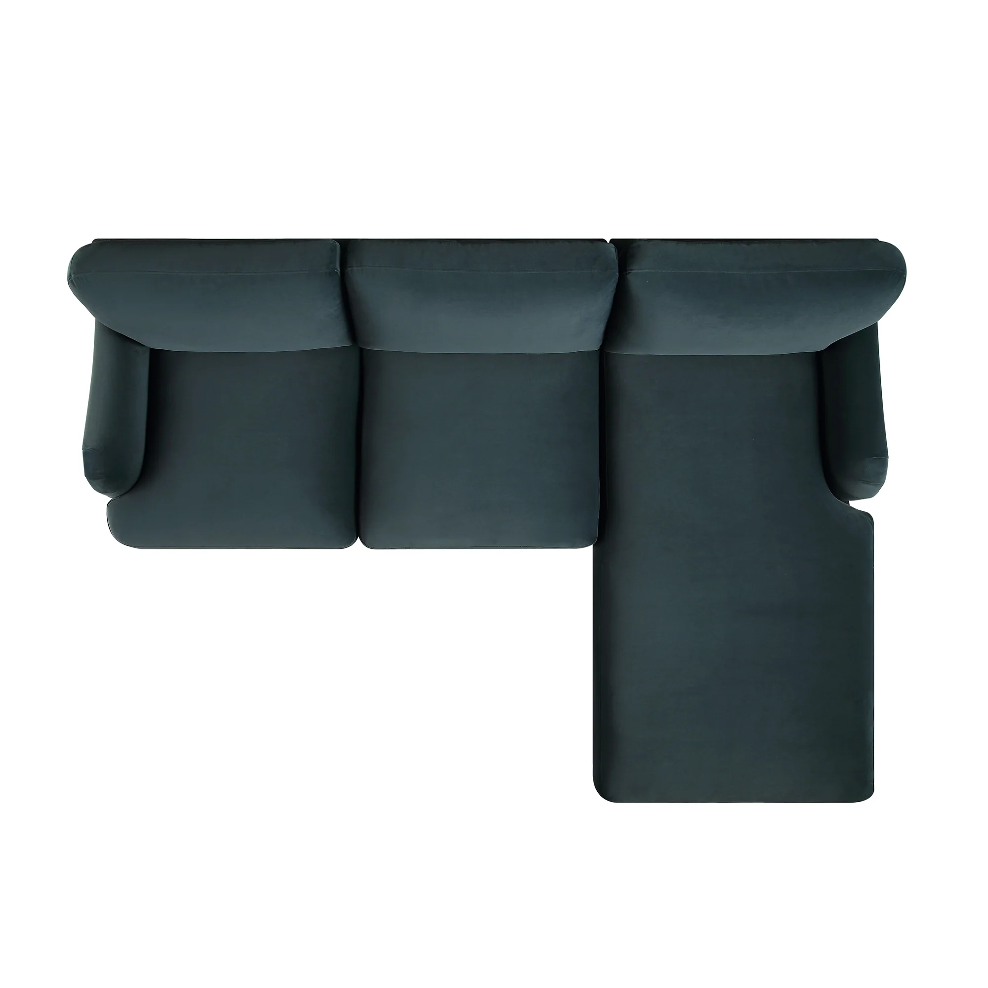 Daphnis Aegean Blue Velvet Sofa, Grande Chaise Sofa Right Hand Facing - Image 9