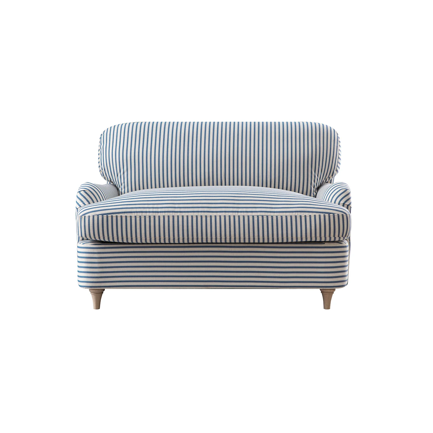 Daphnis Blue Striped Linen Blend Fabric Sofa Bed, Loveseat - Image 11