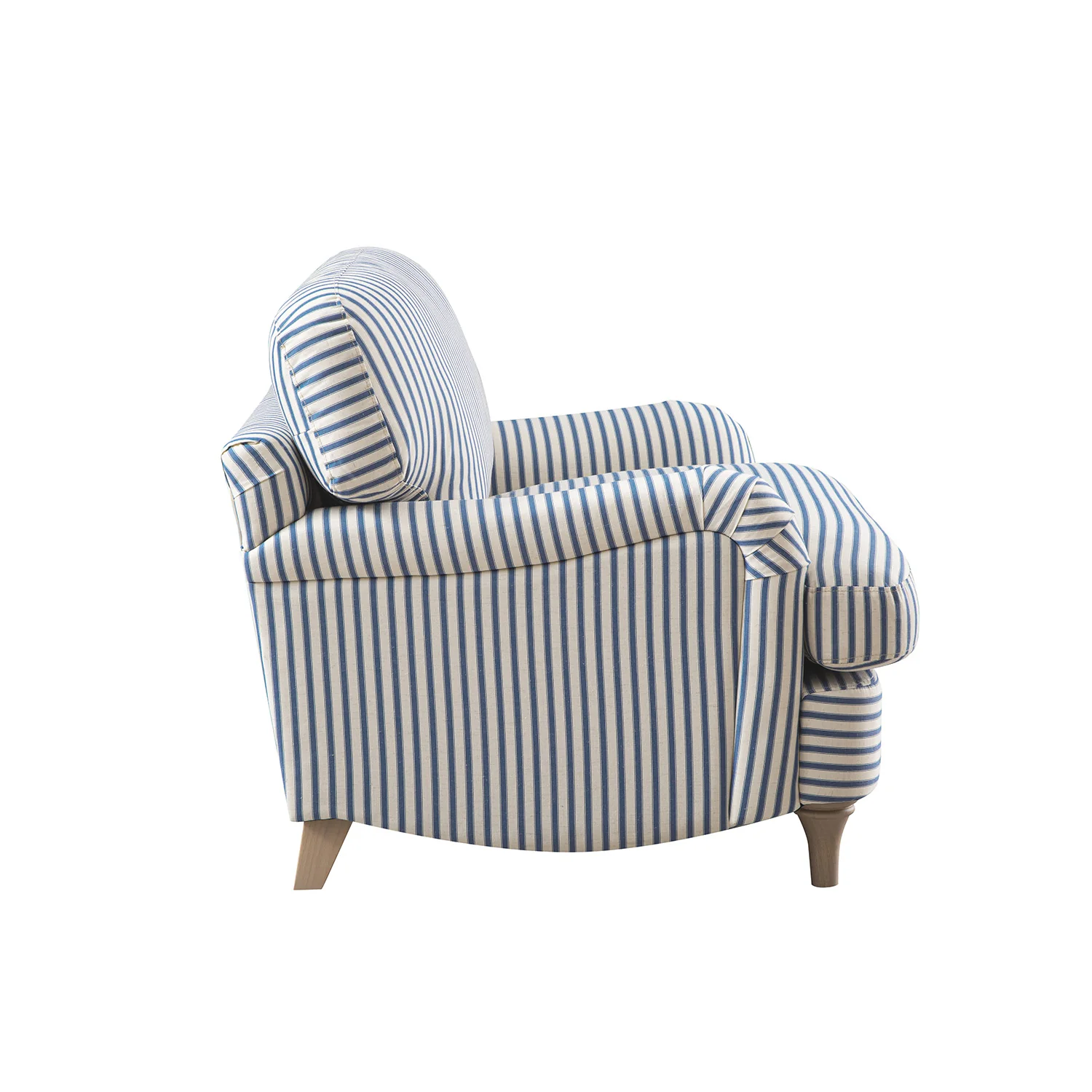 Daphnis Blue Striped Linen Blend Sofa, 1-Seater - Image 10