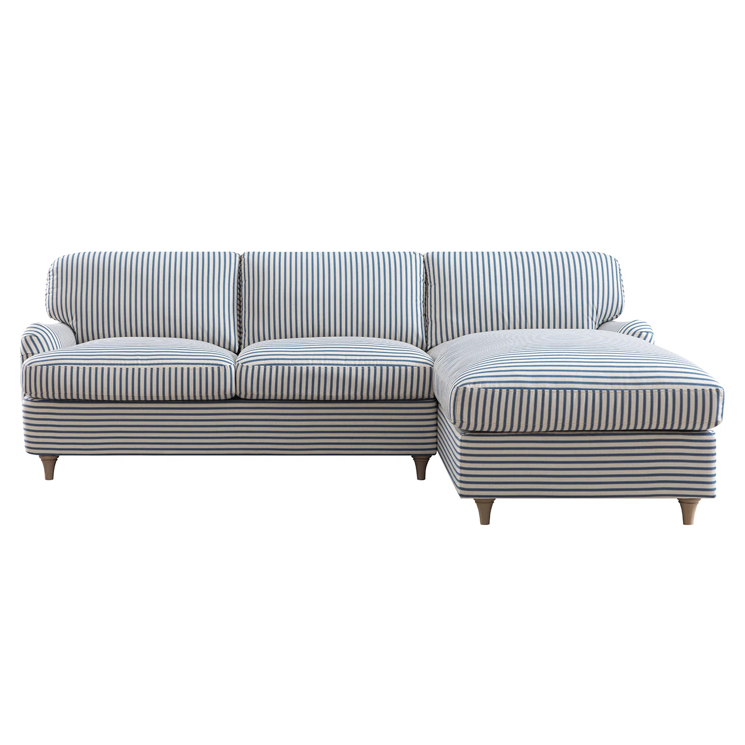 Daphnis Blue Striped Linen Blend Sofa Bed, Grande Chaise Right Hand Facing - Image 9