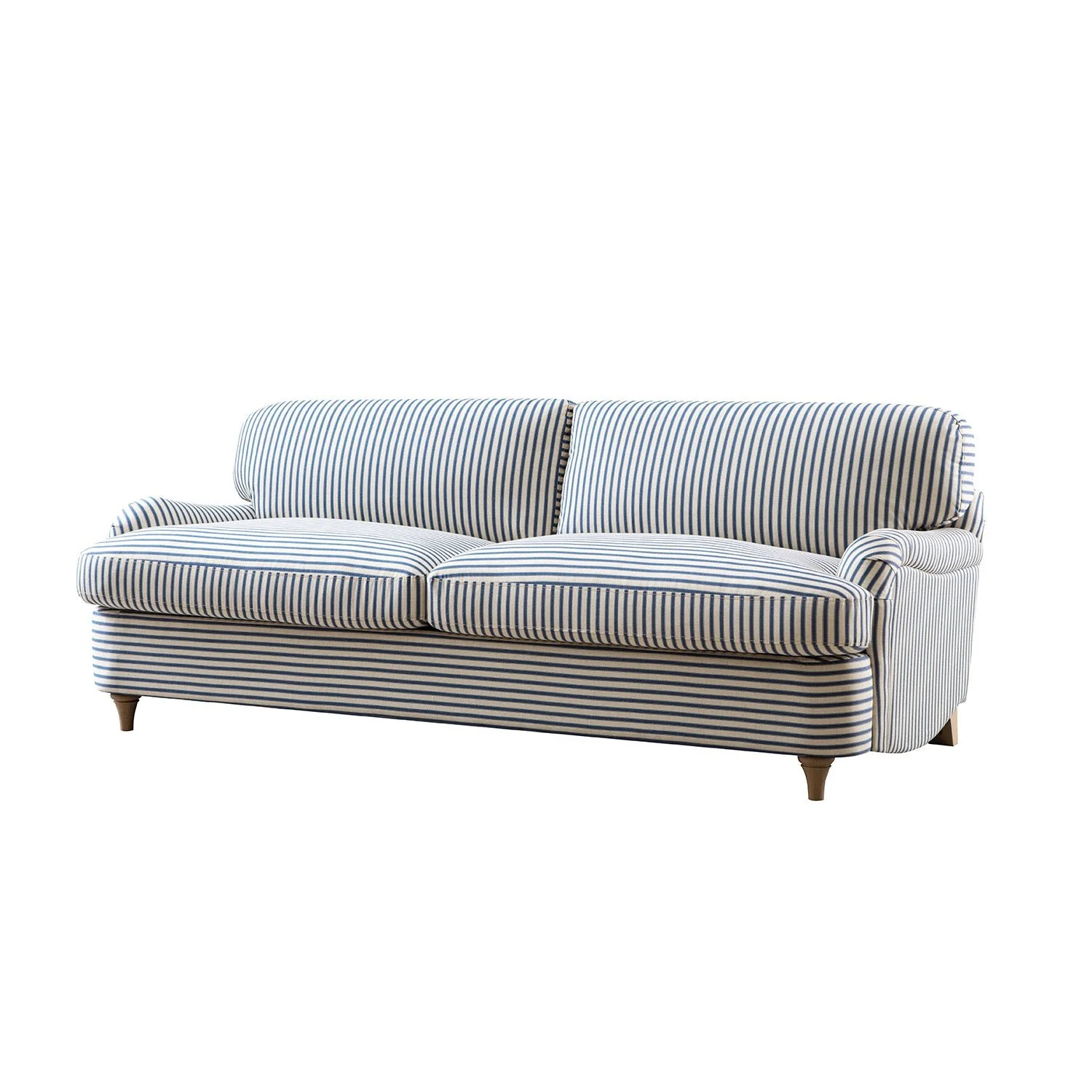 Daphnis Blue Striped Linen Blend Sofa Bed, Large 3-Seater - Image 12