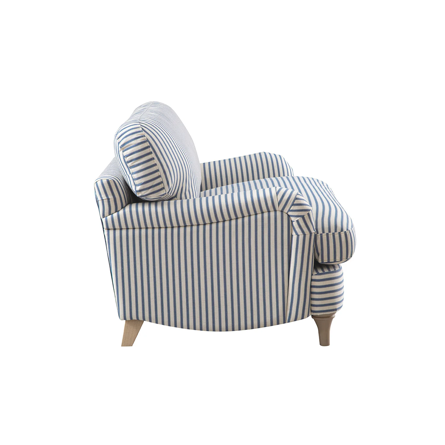 Daphnis Blue Striped Linen Blend Sofa, Loveseat - Image 9