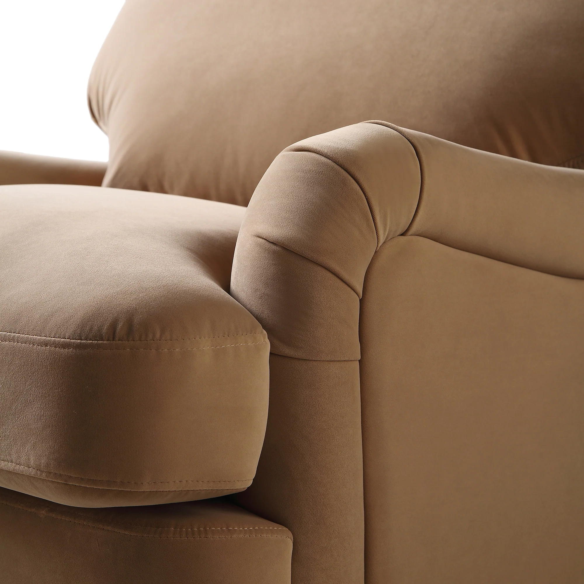 Daphnis Camel Velvet Sofa, 1-Seater - Image 12