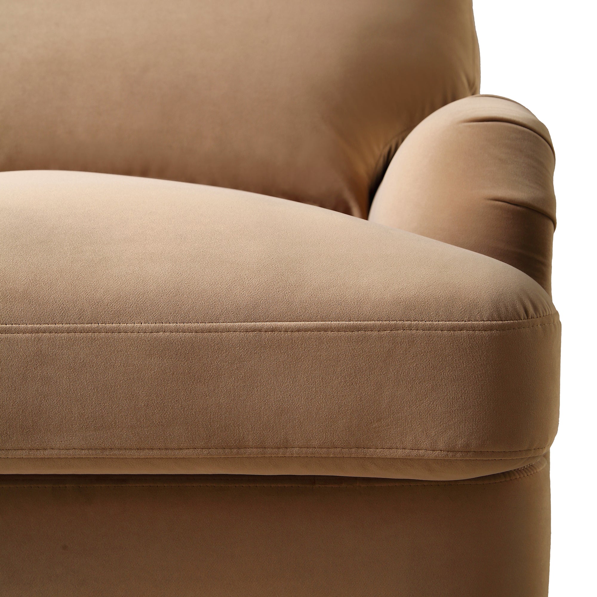 Daphnis Camel Velvet Sofa, 1-Seater - Image 14
