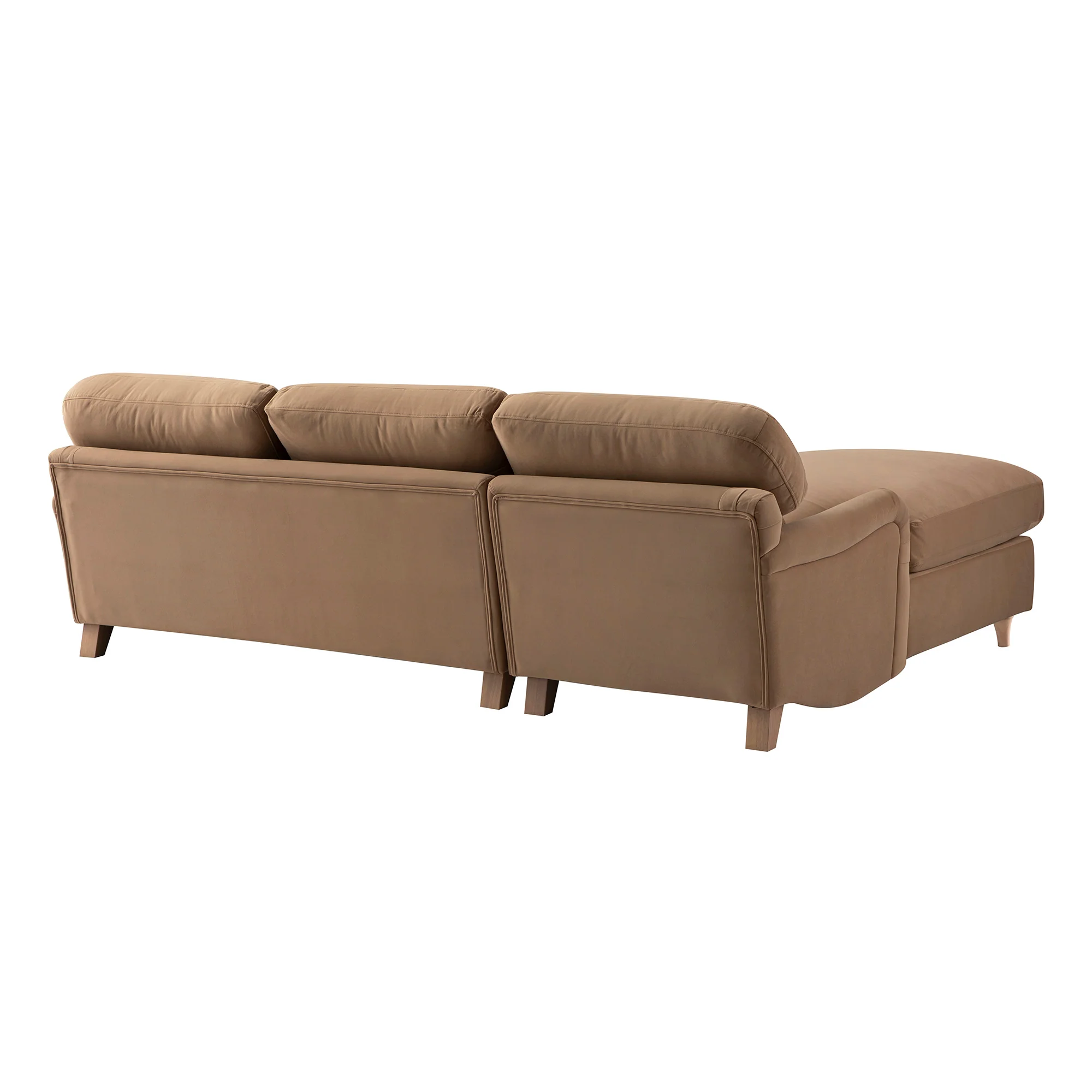 Daphnis Camel Velvet Sofa Bed, Grande Chaise Left Hand Facing - Image 16