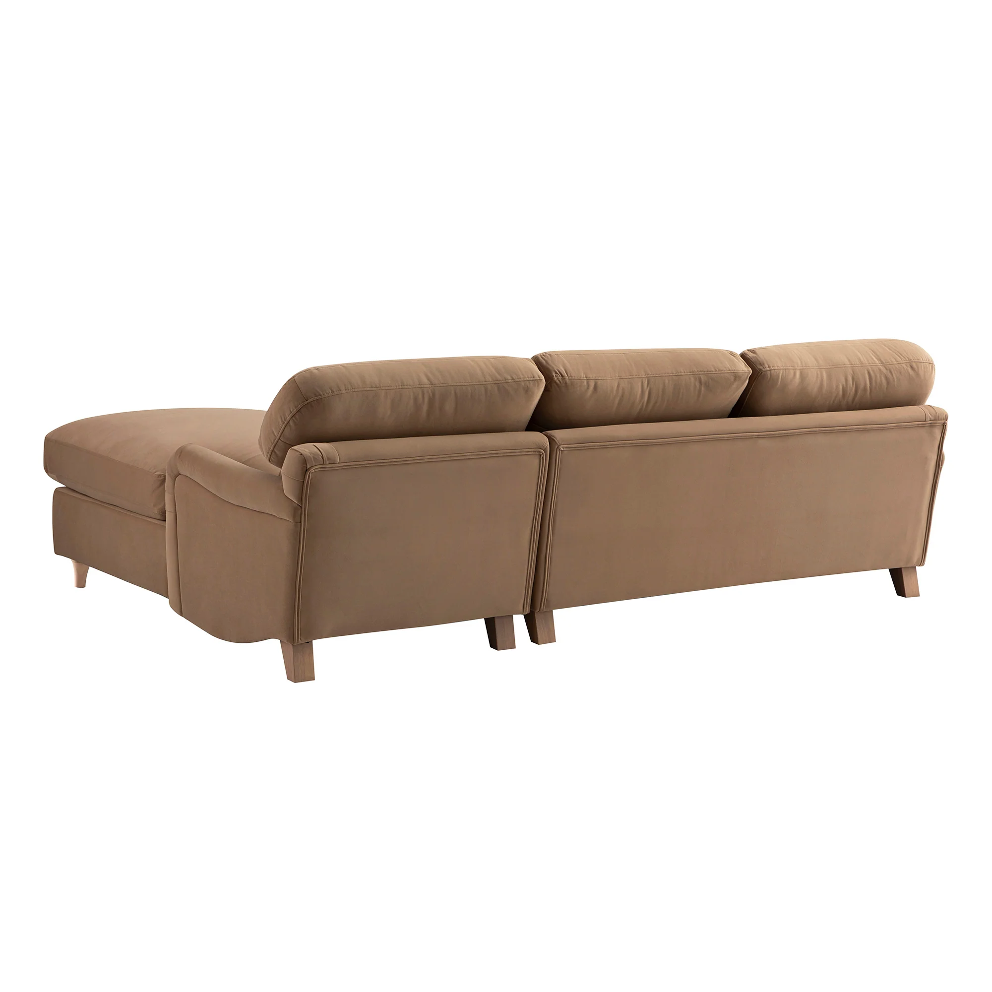 Daphnis Camel Velvet Sofa Bed, Grande Chaise Right Hand Facing - Image 16