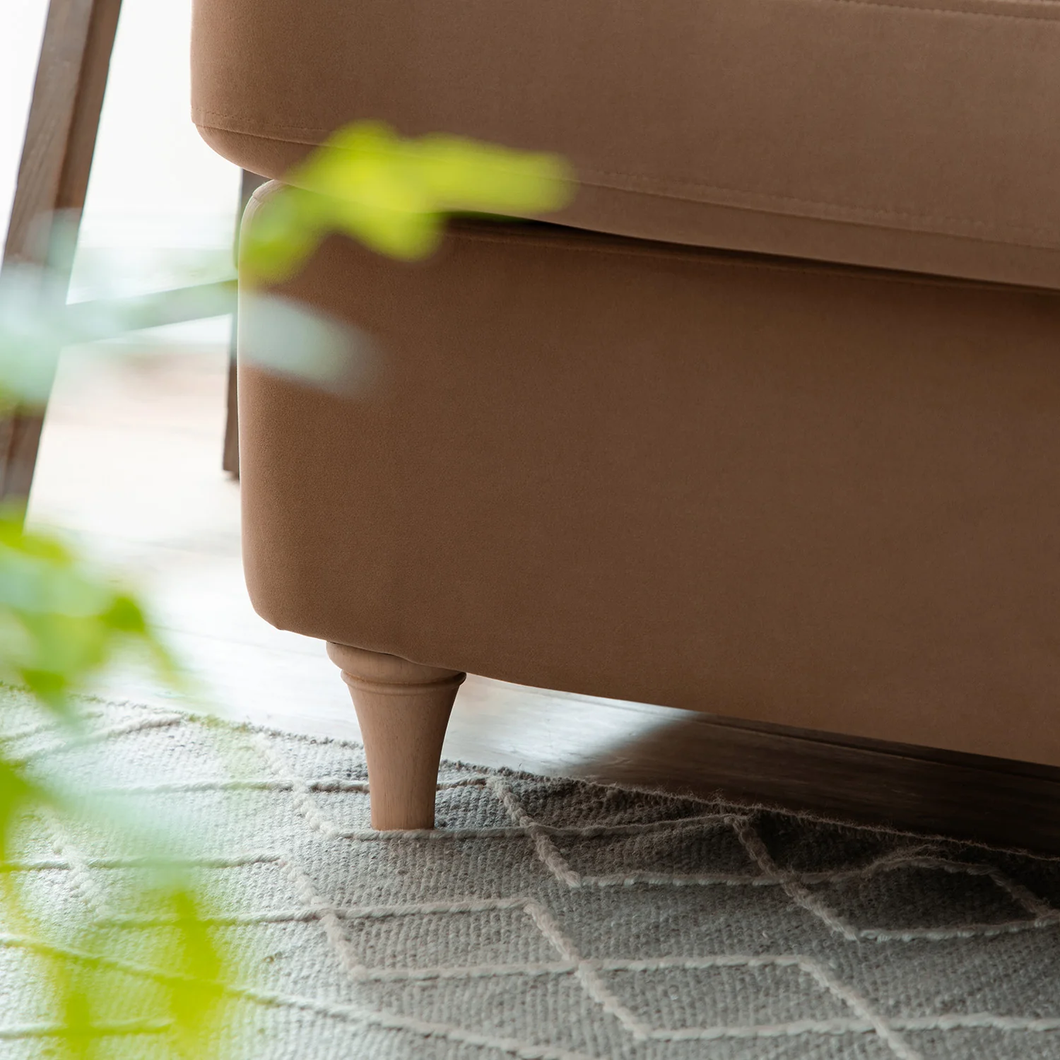 Daphnis Camel Velvet Sofa Bed, Large 3-Seater - Image 10