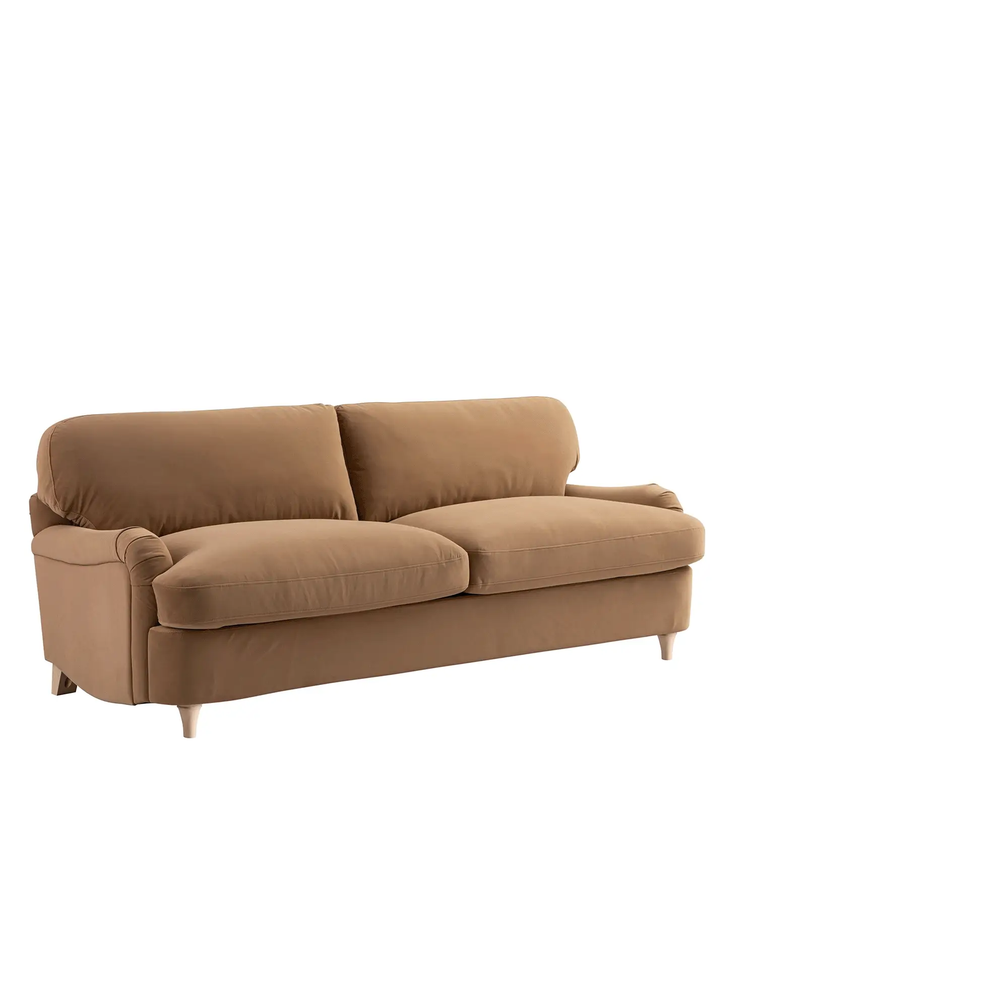Daphnis Camel Velvet Sofa Bed, Large 3-Seater - Image 11