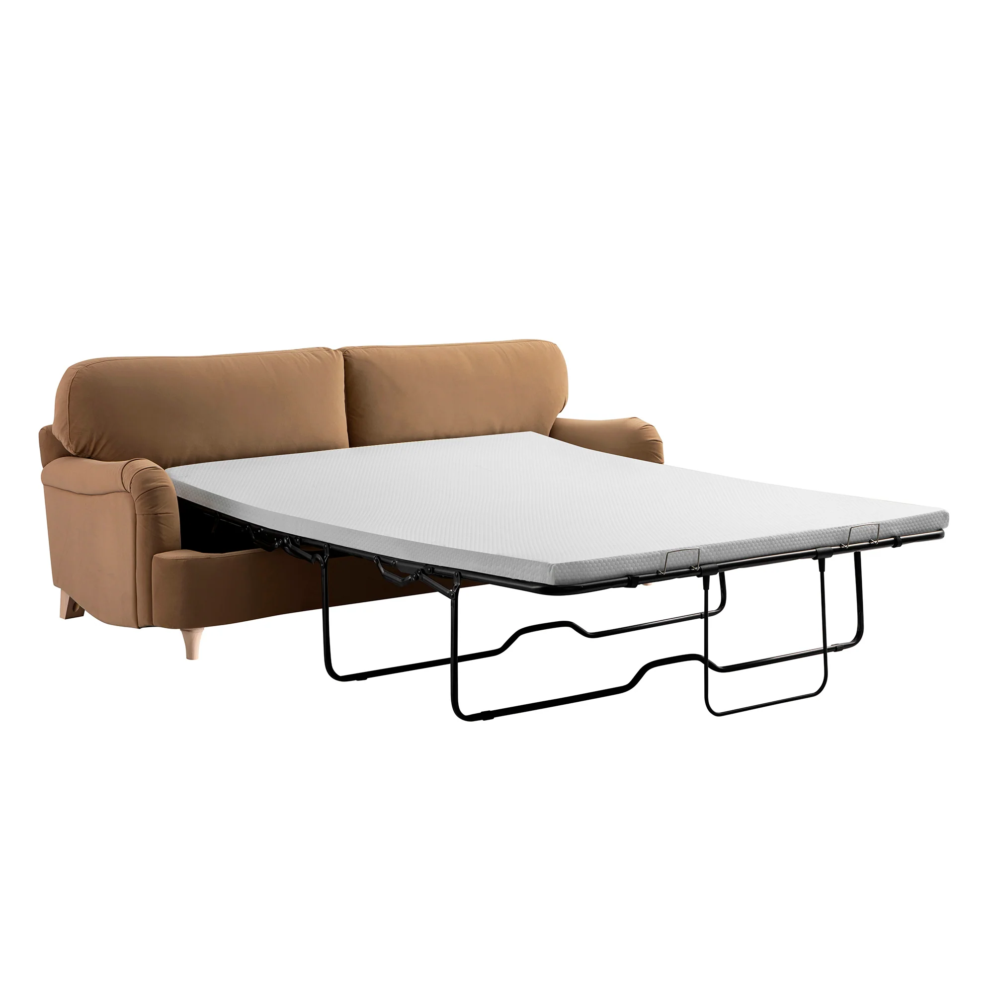Daphnis Camel Velvet Sofa Bed, Large 3-Seater - Image 14