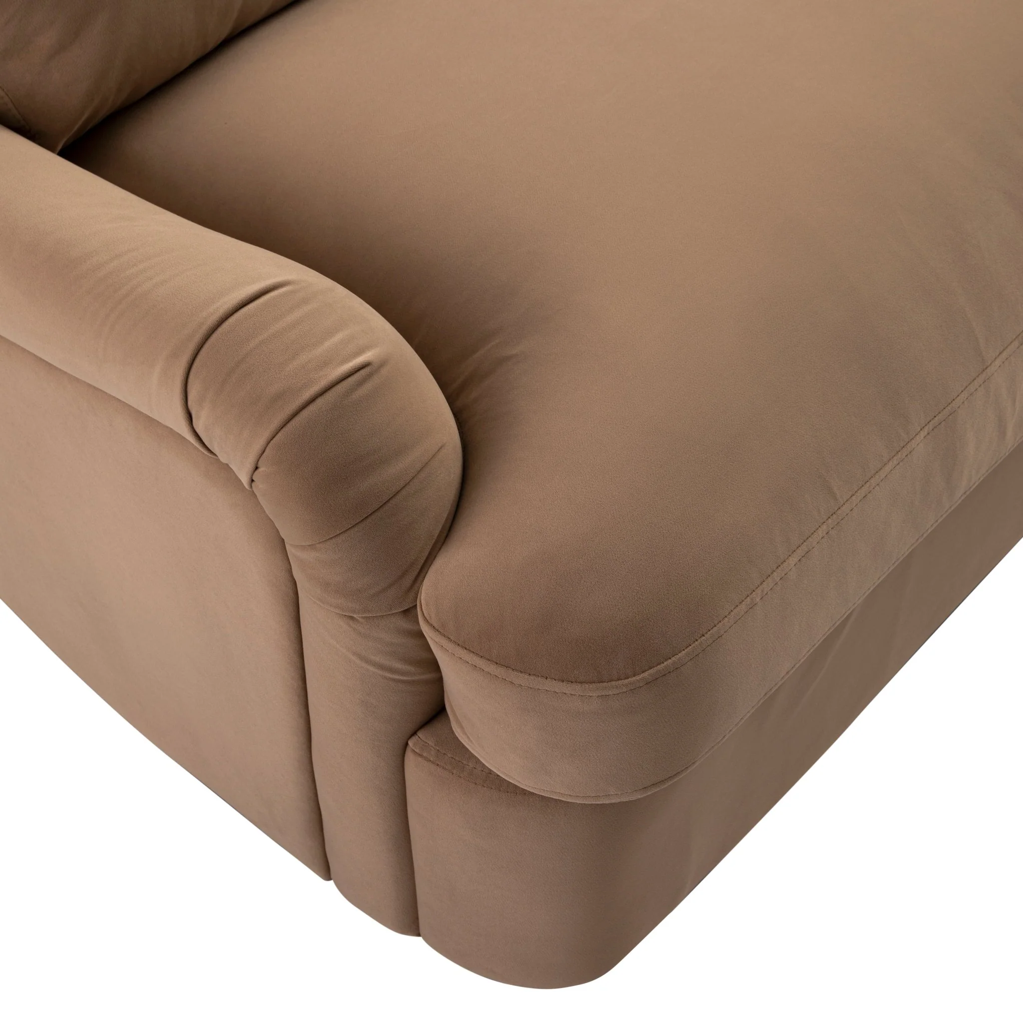 Daphnis Camel Velvet Sofa Bed, Large 3-Seater - Image 22