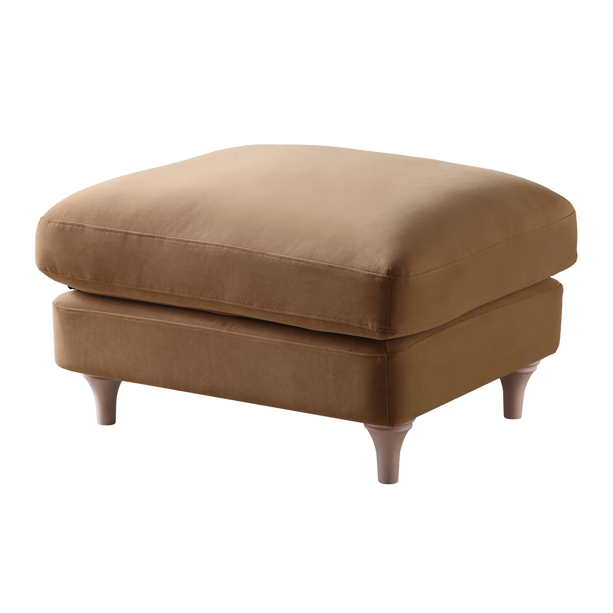 Daphnis Camel Velvet Sofa, Footstool - Image 6