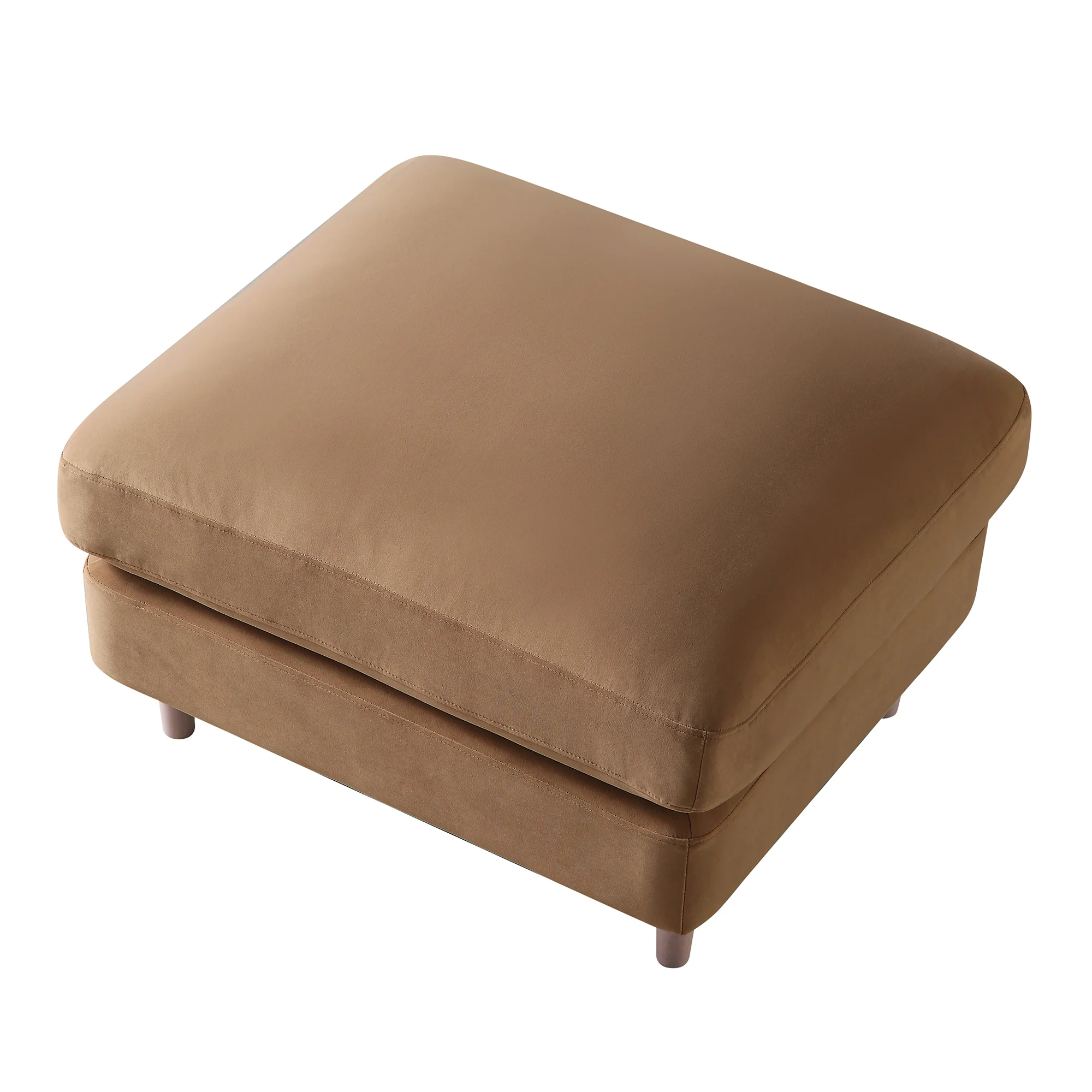 Daphnis Camel Velvet Sofa, Footstool - Image 8
