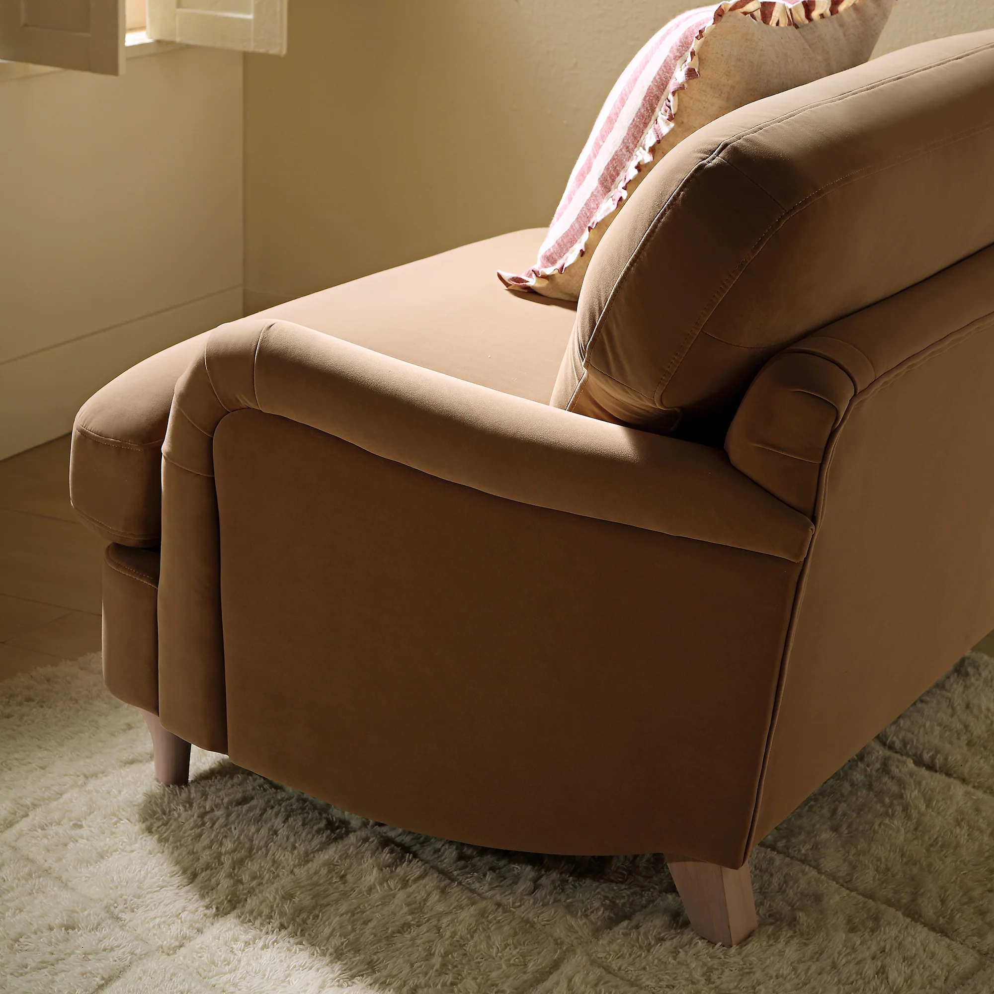 Daphnis Camel Velvet Sofa, Loveseat - Image 3