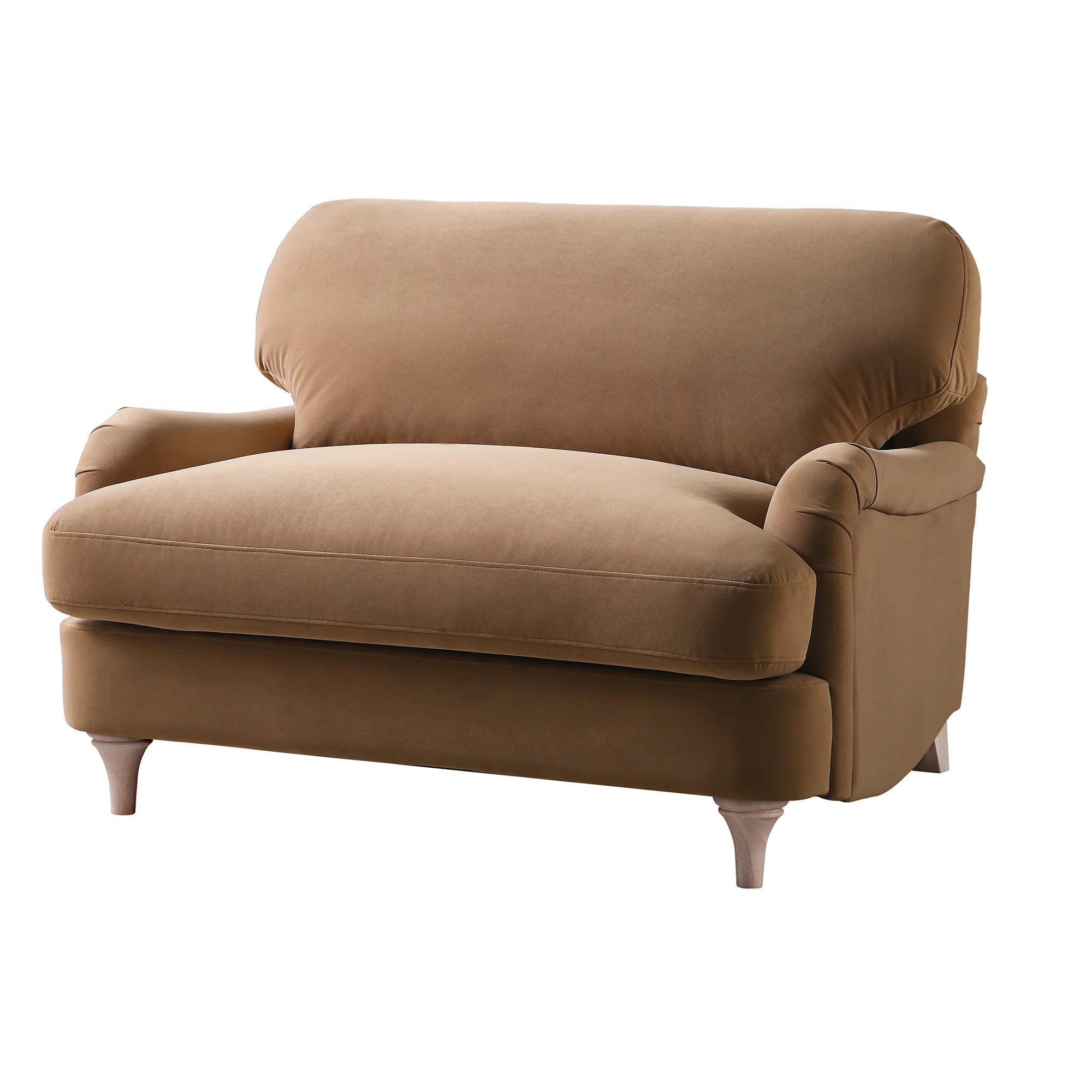 Daphnis Camel Velvet Sofa, Loveseat - Image 5