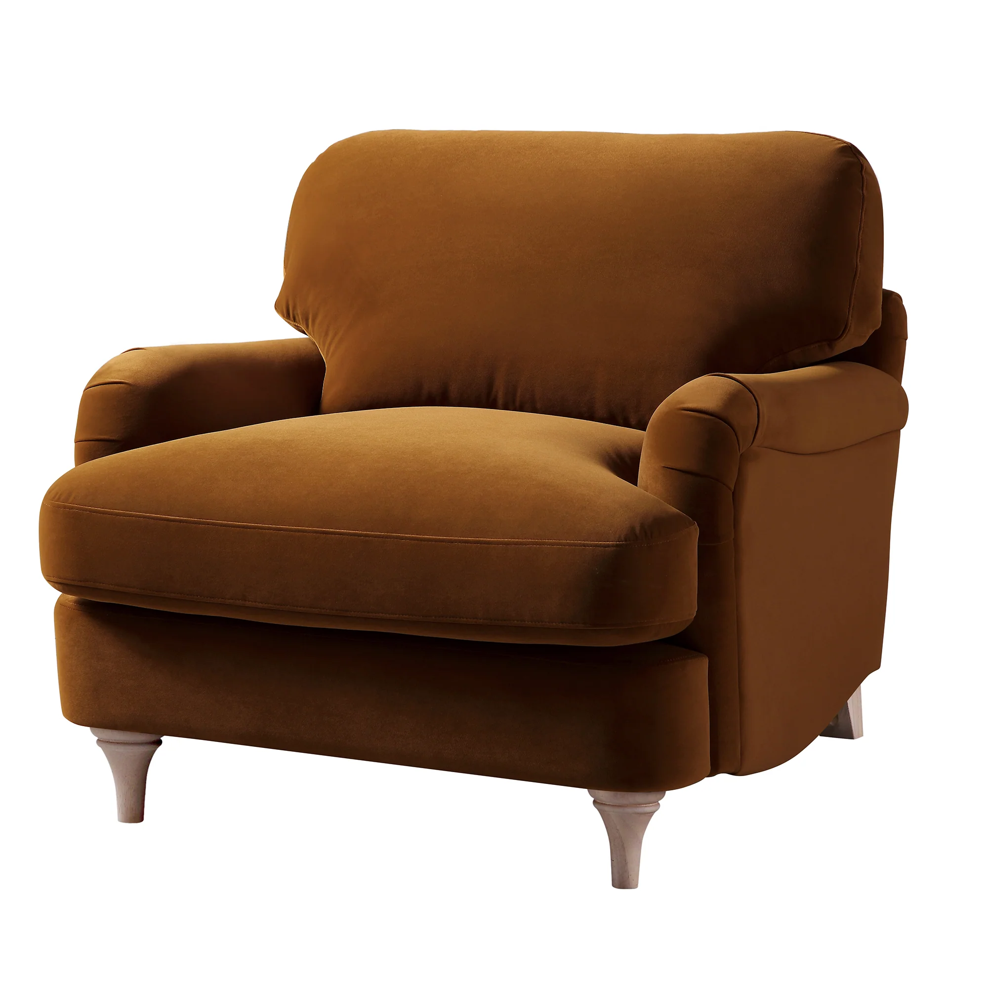 Daphnis Cinnamon Velvet Sofa, 1-Seater - Image 5