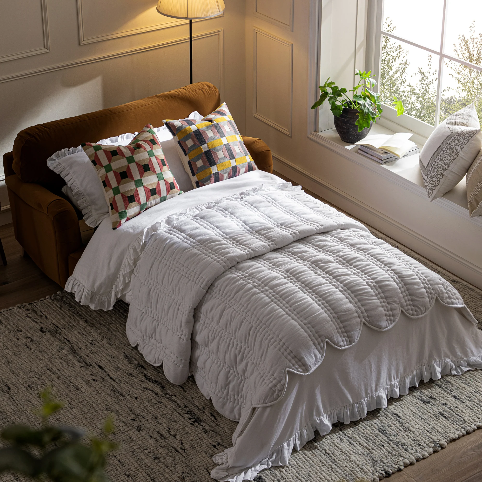 Daphnis Cinnamon Velvet Sofa Bed, Loveseat - Image 5