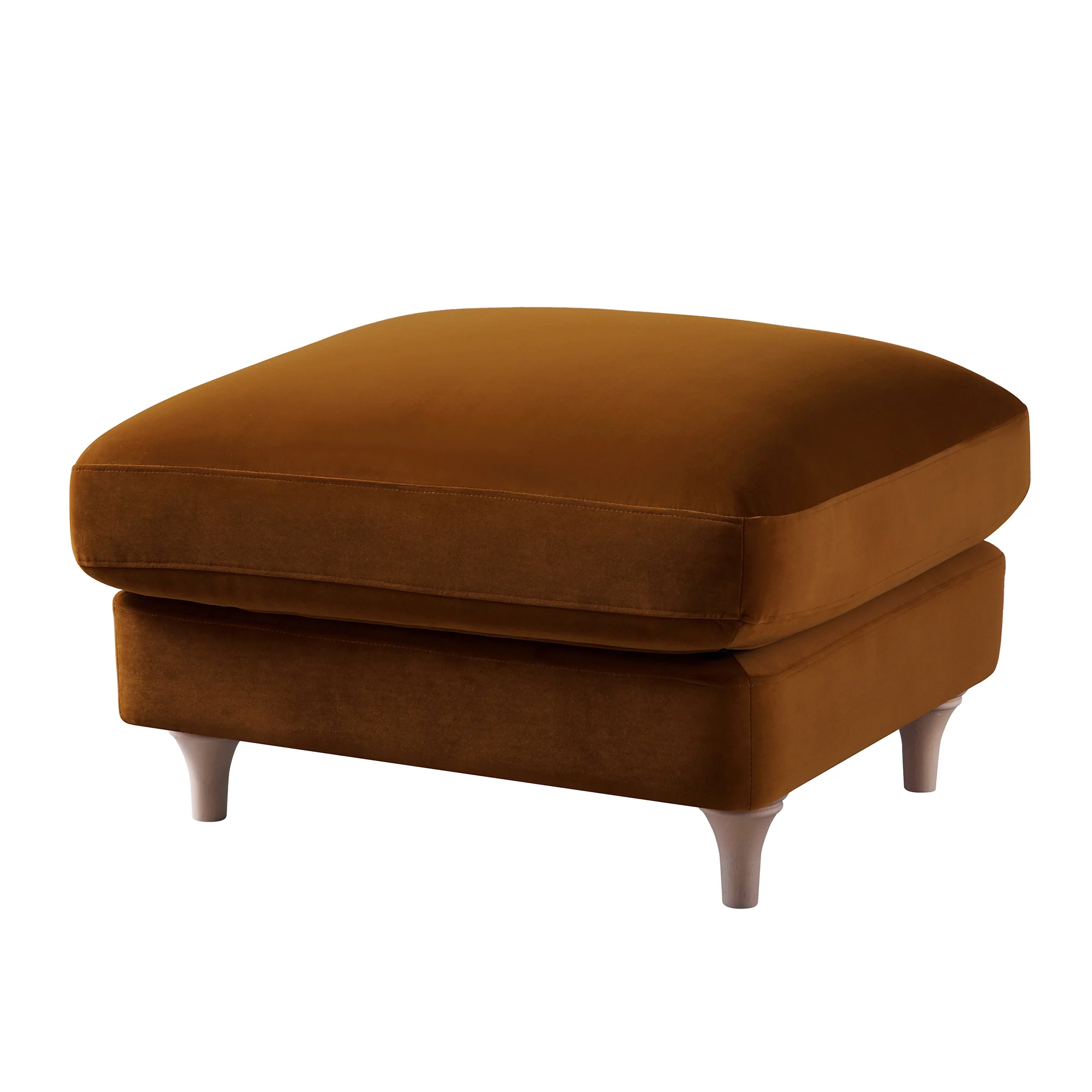 Daphnis Cinnamon Velvet Sofa, Footstool - Image 5