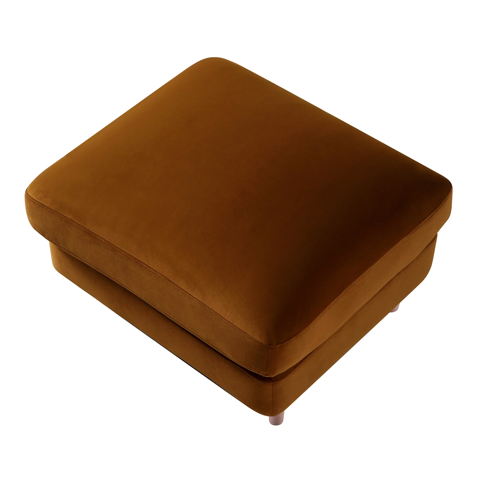 Daphnis Cinnamon Velvet Sofa, Footstool - Image 7