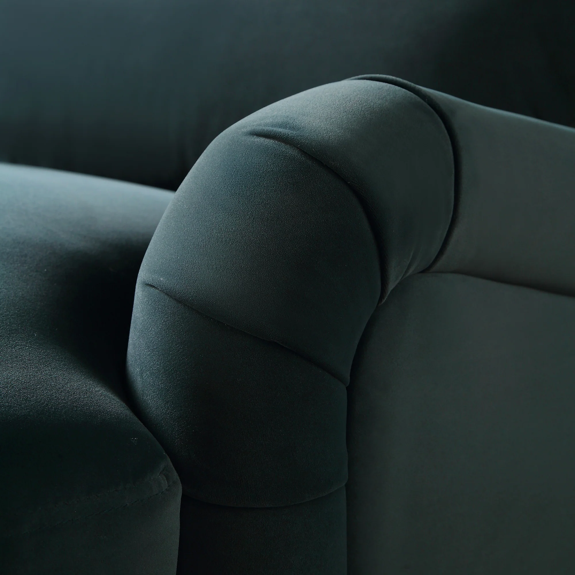 Daphnis Aegean Blue Velvet Sofa, 1-Seater - Image 10