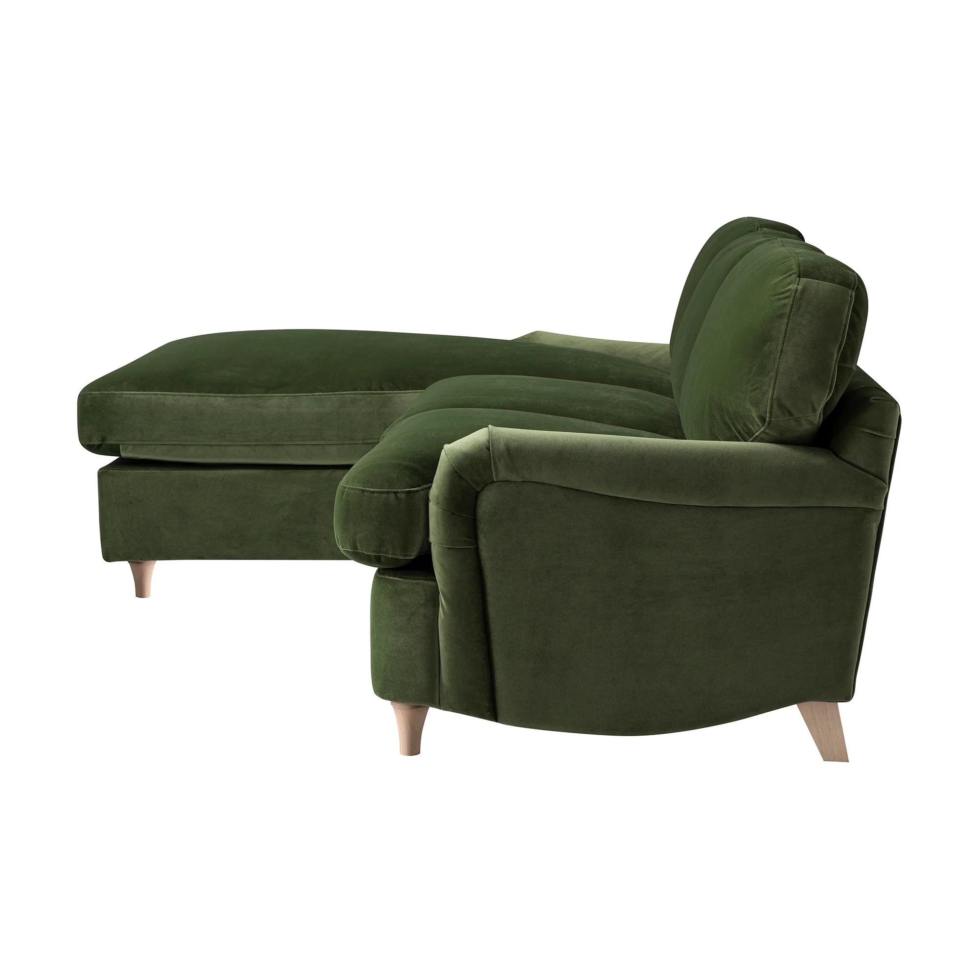 Daphnis Fern Green Velvet Sofa Bed, Grande Chaise Left Hand Facing - Image 9