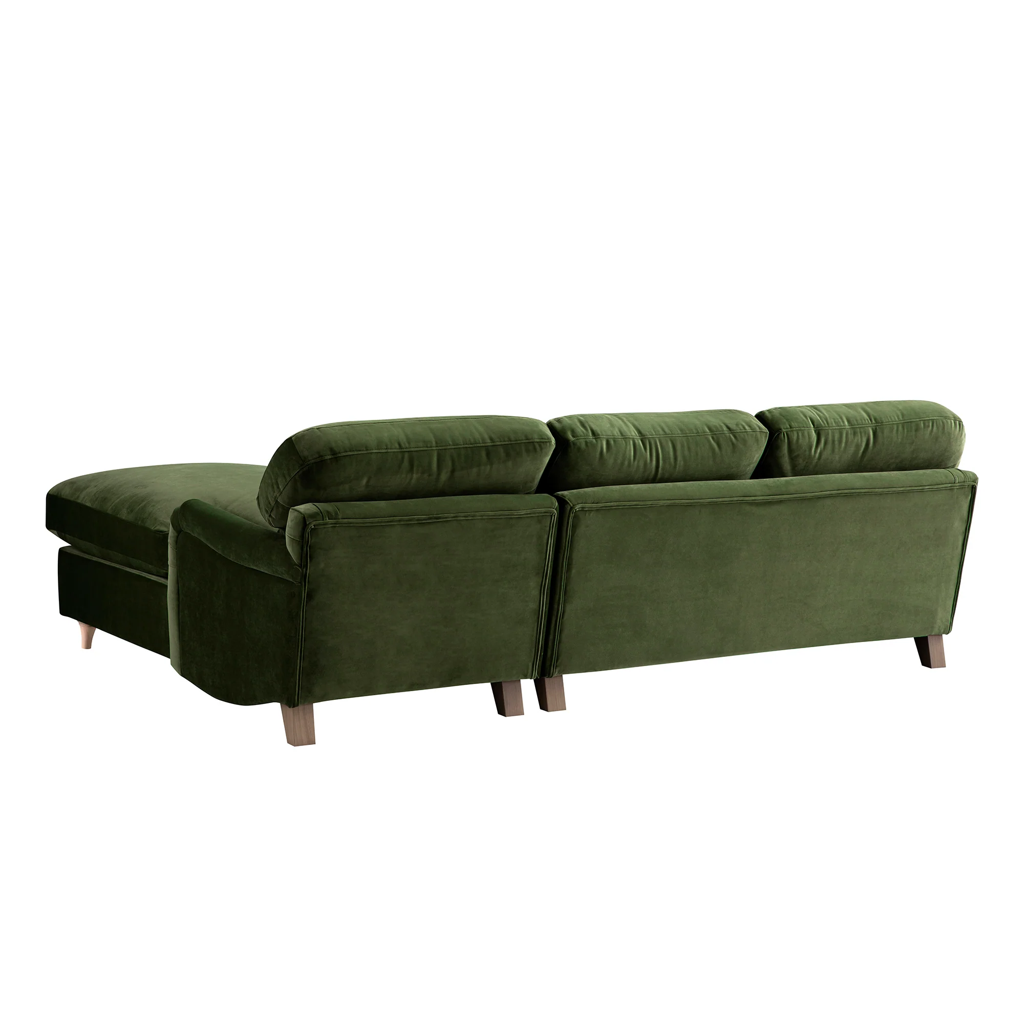 Daphnis Fern Green Velvet Sofa Bed, Grande Chaise Right Hand Facing - Image 10