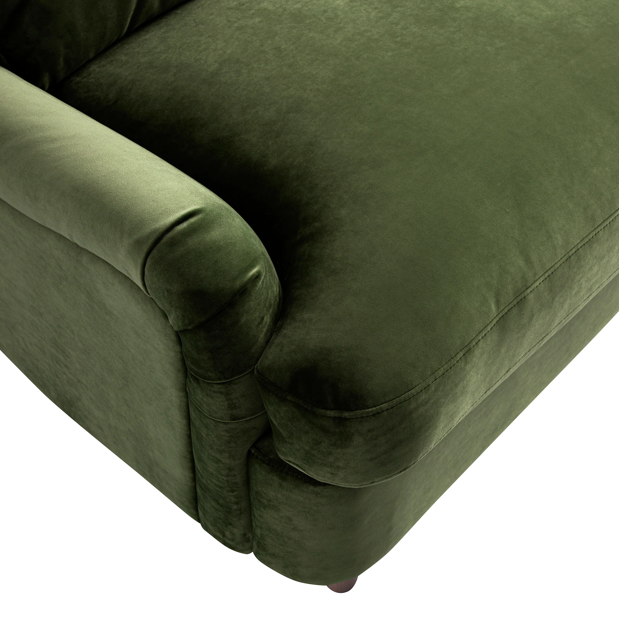 Daphnis Fern Green Velvet Sofa Bed, Grande Chaise Right Hand Facing - Image 11