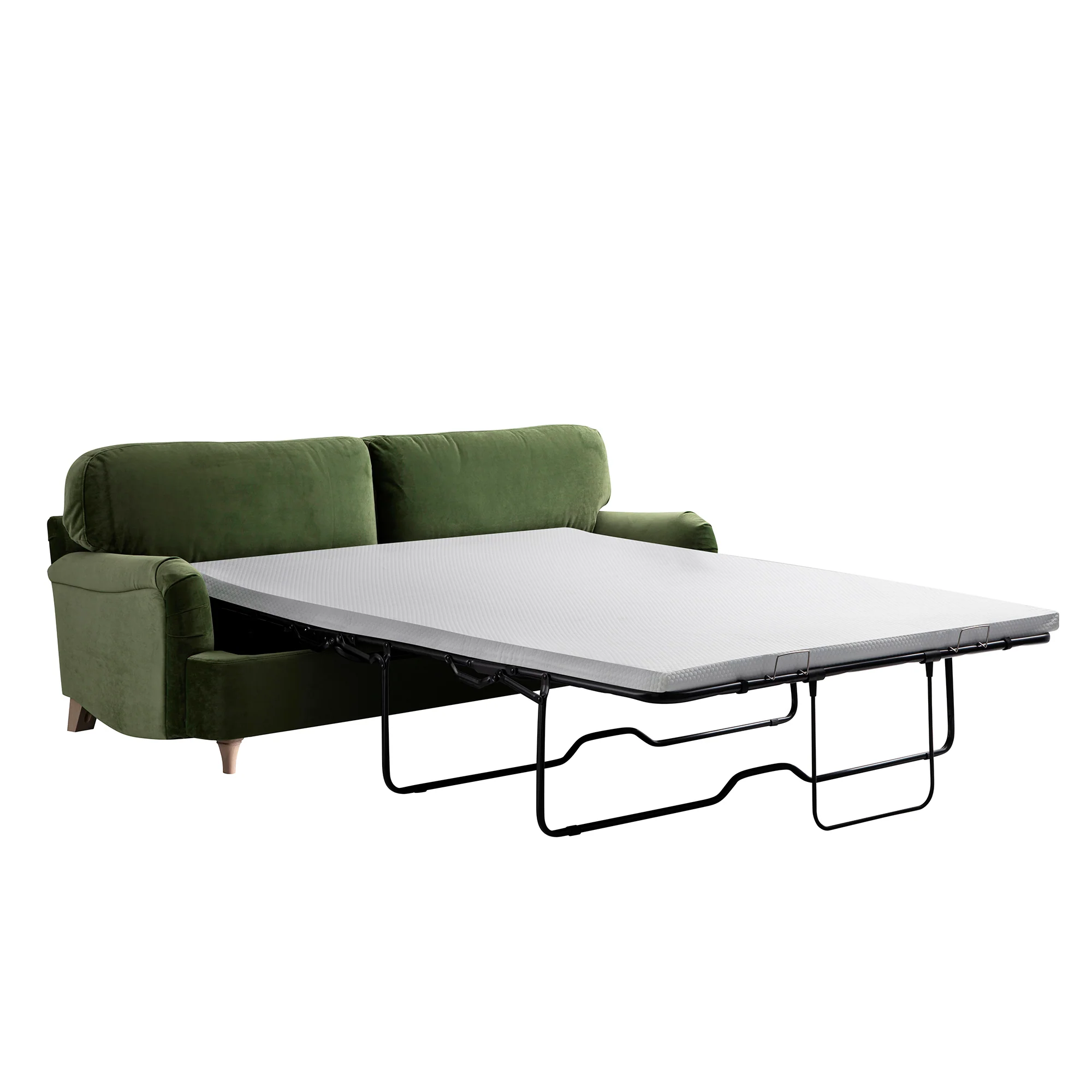 Daphnis Fern Green Velvet Sofa Bed, Large 3-Seater - Image 11