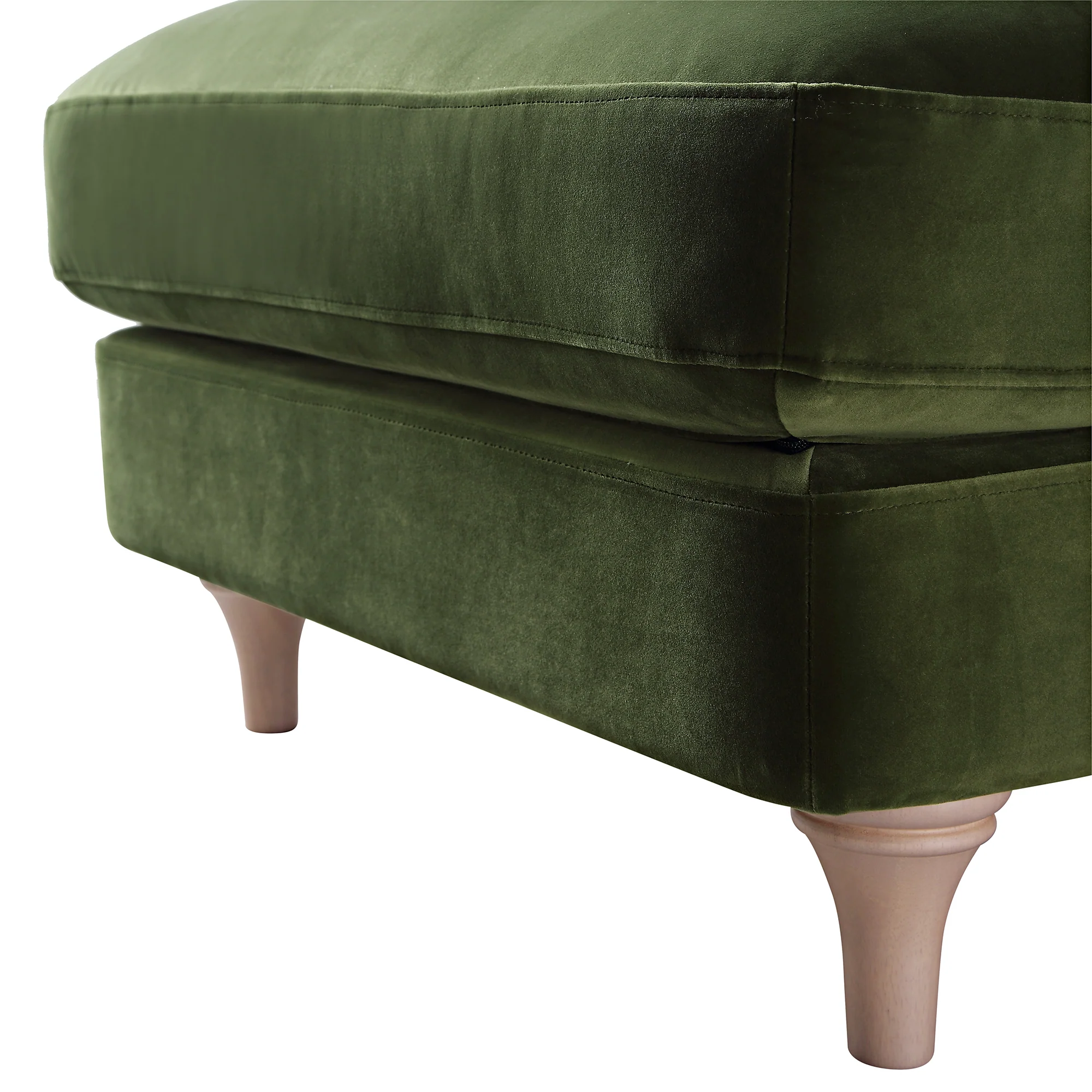 Daphnis Fern Green Velvet Sofa, Footstool - Image 10