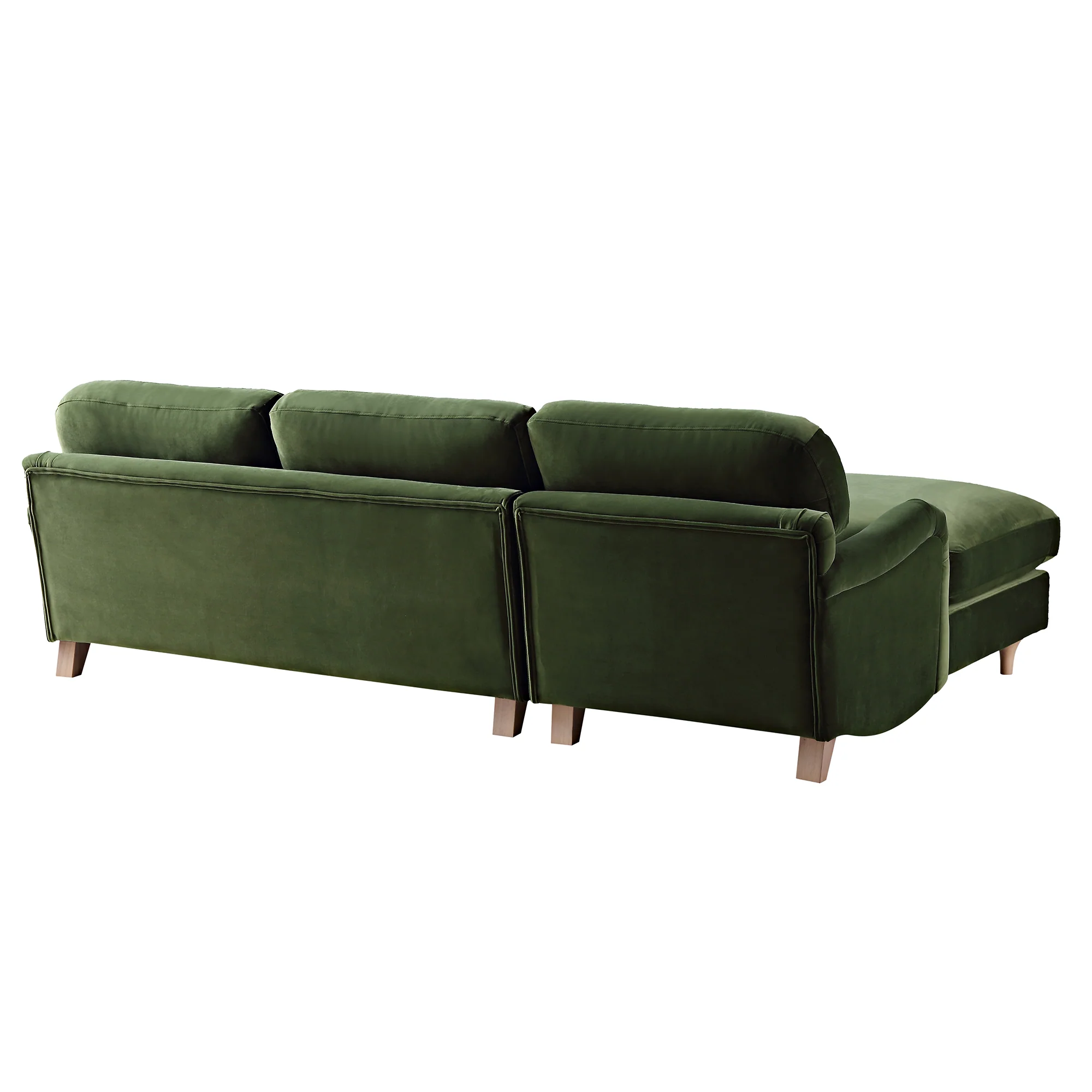 Daphnis Fern Green Velvet Sofa, Grande Chaise Sofa Left Hand Facing - Image 11