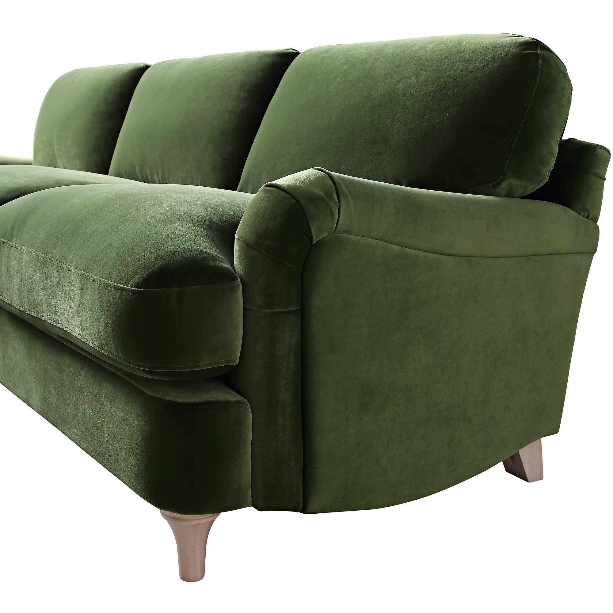 Daphnis Fern Green Velvet Sofa, Grande Chaise Sofa Left Hand Facing - Image 12