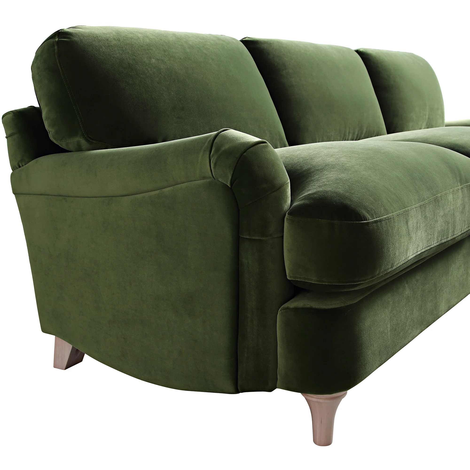 Daphnis Fern Green Velvet Sofa, Grande Chaise Sofa Right Hand Facing - Image 12