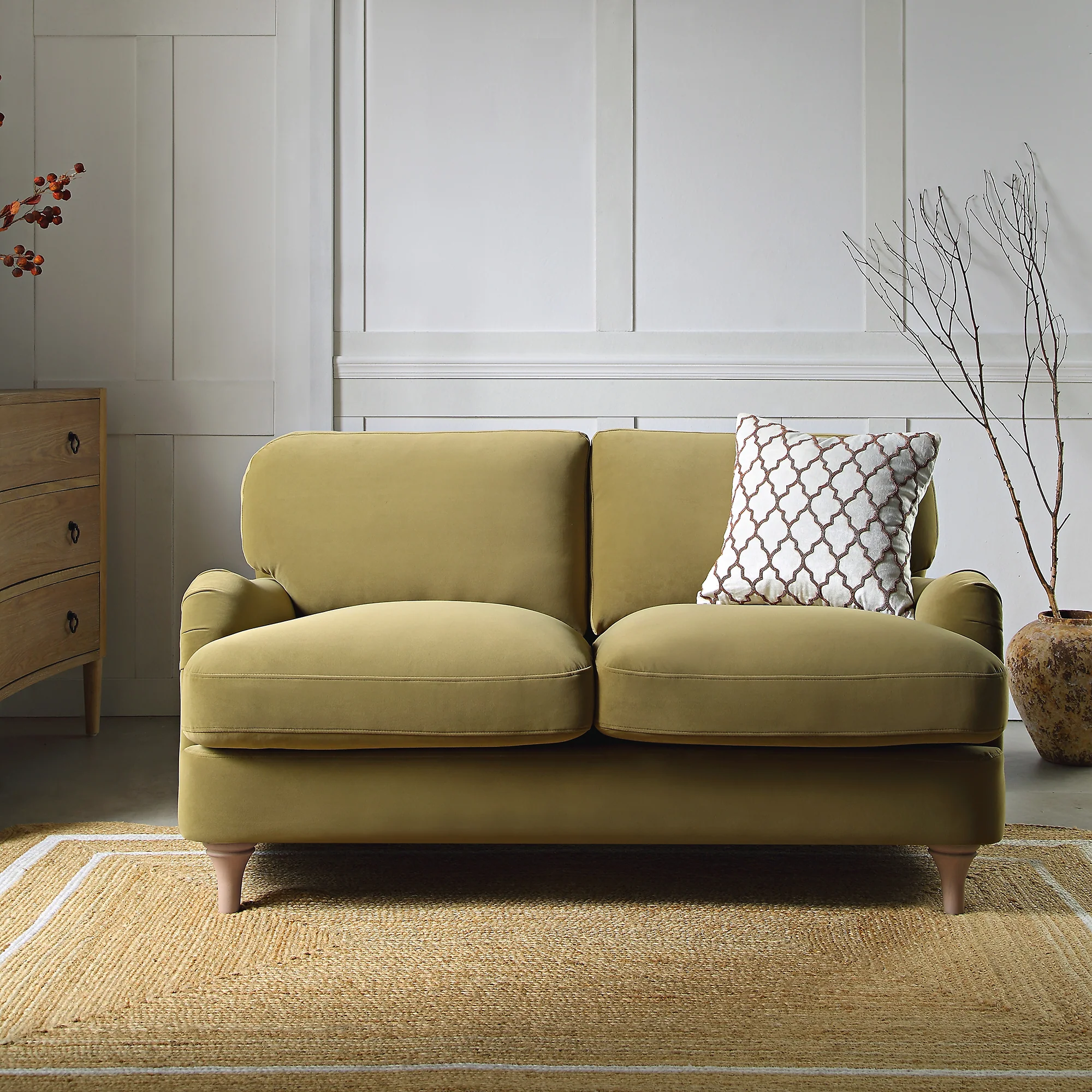 Daphnis Fudge Velvet Sofa, 2-Seater - Image 2