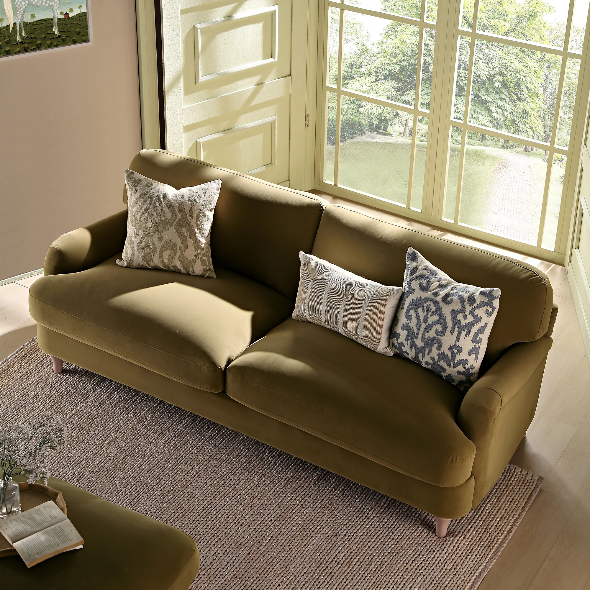 Daphnis Fudge Velvet Sofa, 3-Seater - Image 3