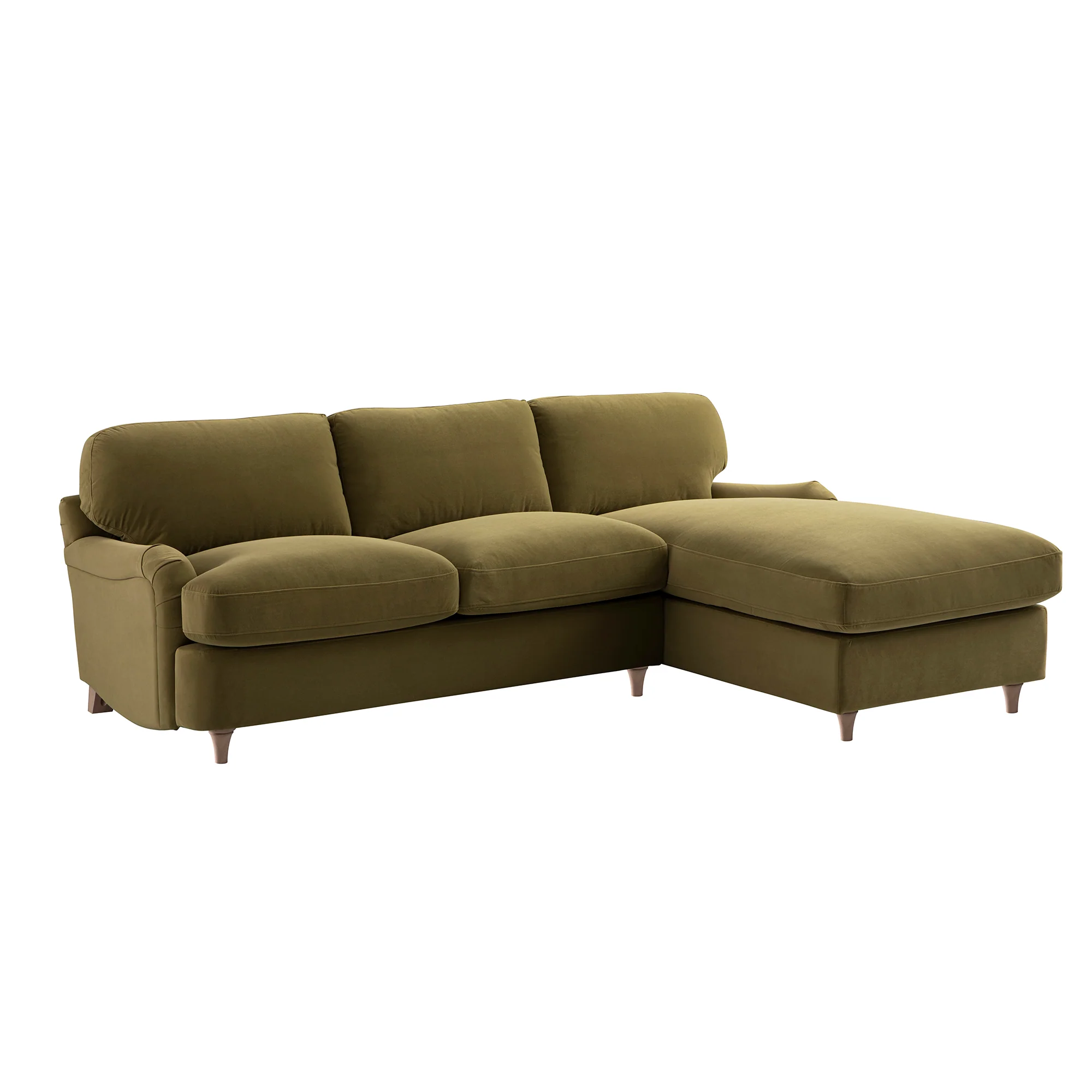 Daphnis Fudge Velvet Sofa Bed, Grande Chaise Right Hand Facing - Image 10