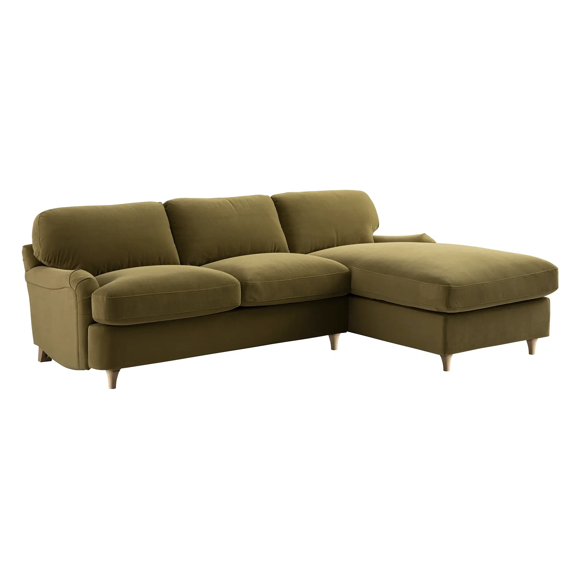 Daphnis Fudge Velvet Sofa Bed, Grande Chaise Right Hand Facing - Image 13