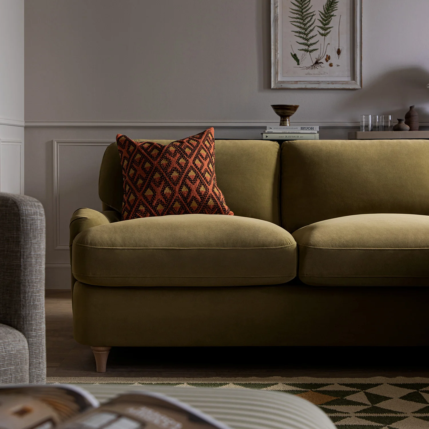 Daphnis Fudge Velvet Sofa Bed, Grande Chaise Right Hand Facing - Image 8