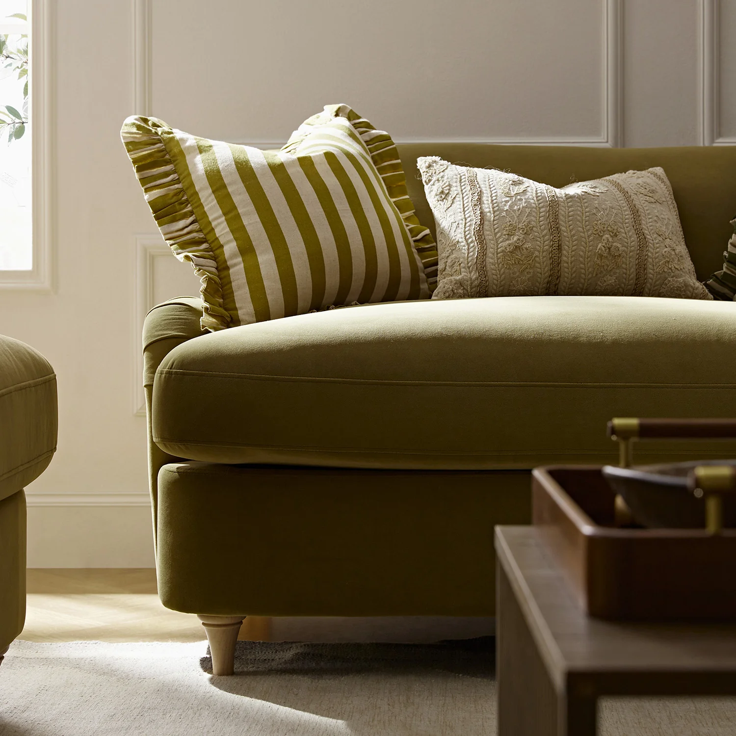 Daphnis Fudge Velvet Sofa Bed, Loveseat - Image 10