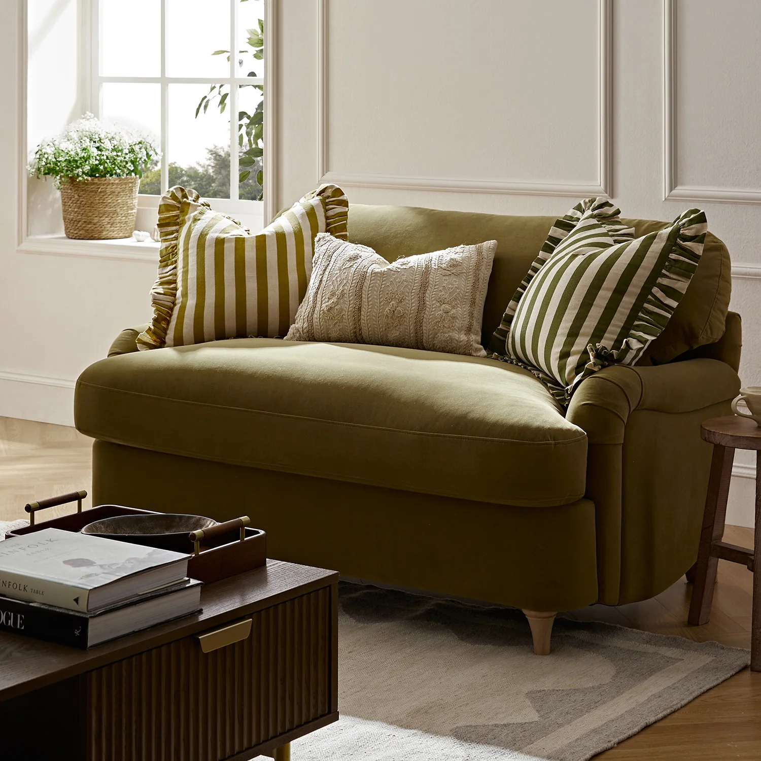 Daphnis Fudge Velvet Sofa Bed, Loveseat - Image 2