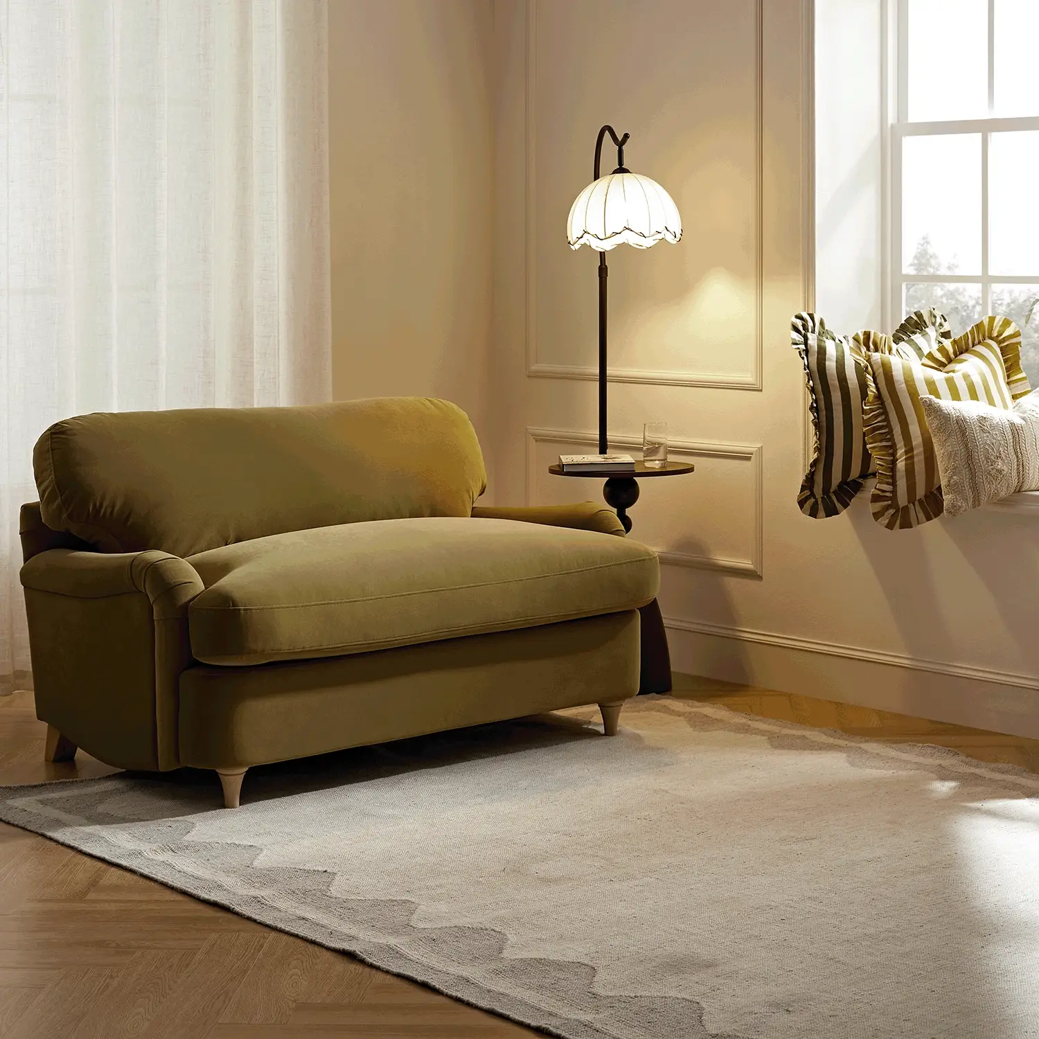 Daphnis Fudge Velvet Sofa Bed, Loveseat - Image 3