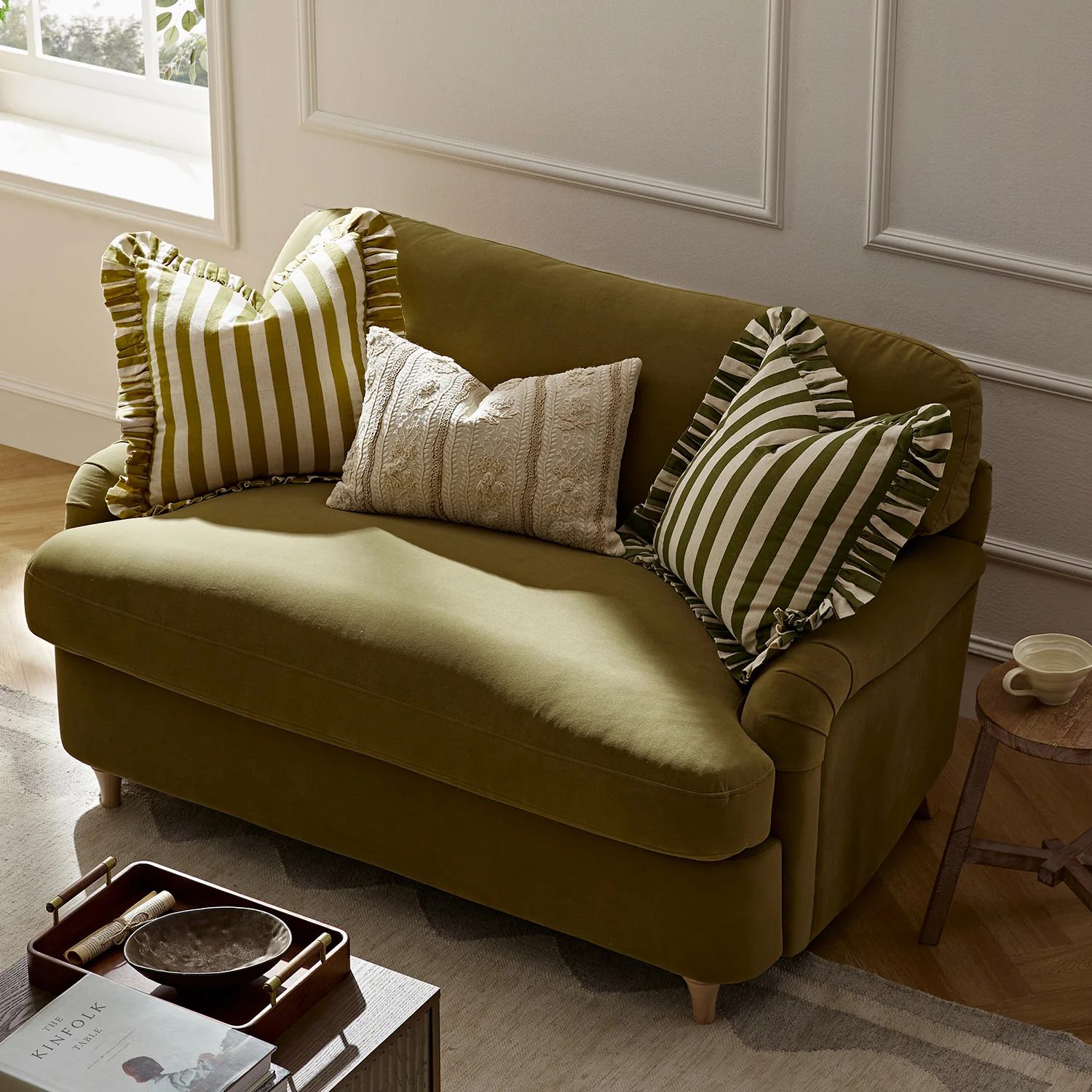 Daphnis Fudge Velvet Sofa Bed, Loveseat - Image 6