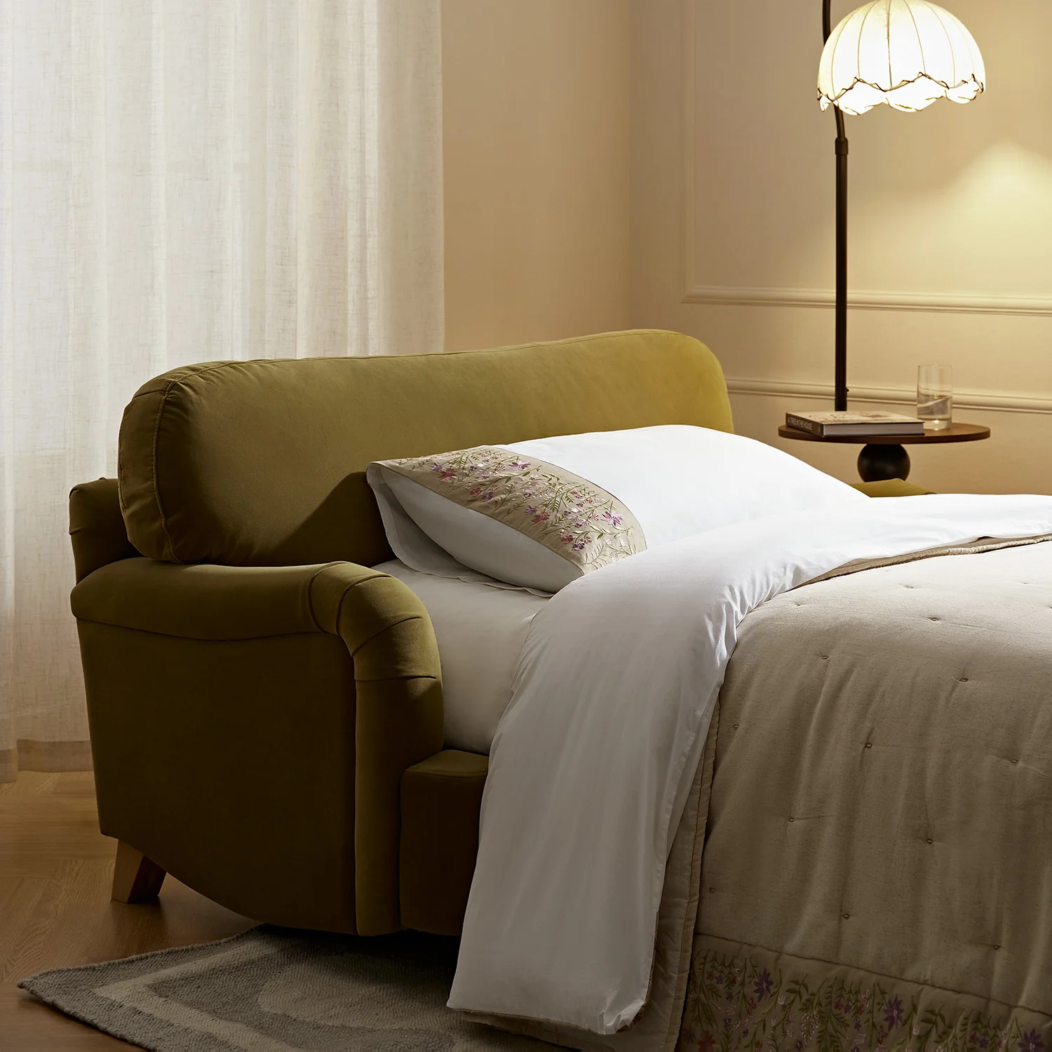 Daphnis Fudge Velvet Sofa Bed, Loveseat - Image 9