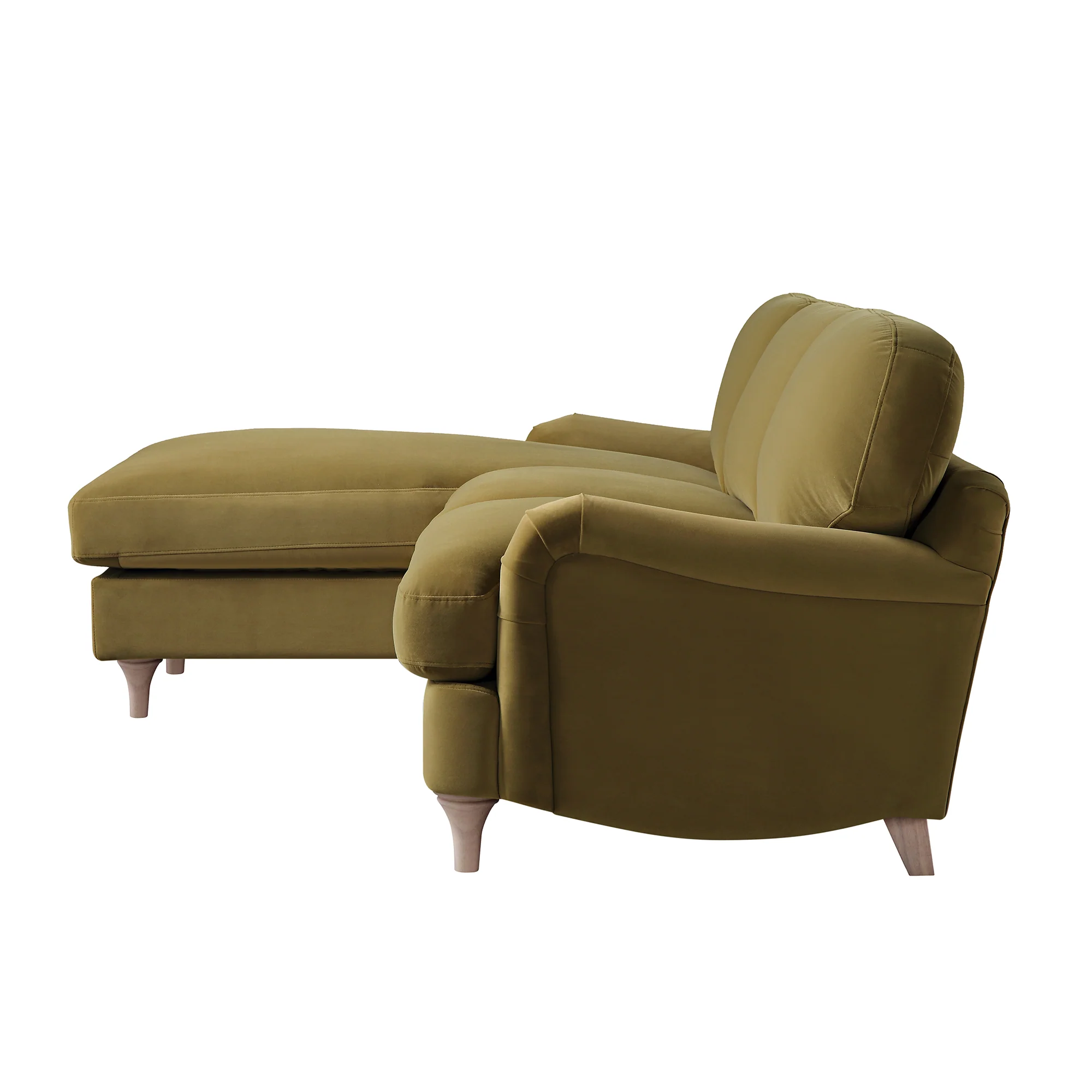 Daphnis Fudge Velvet Sofa, Grande Chaise Sofa Left Hand Facing - Image 8