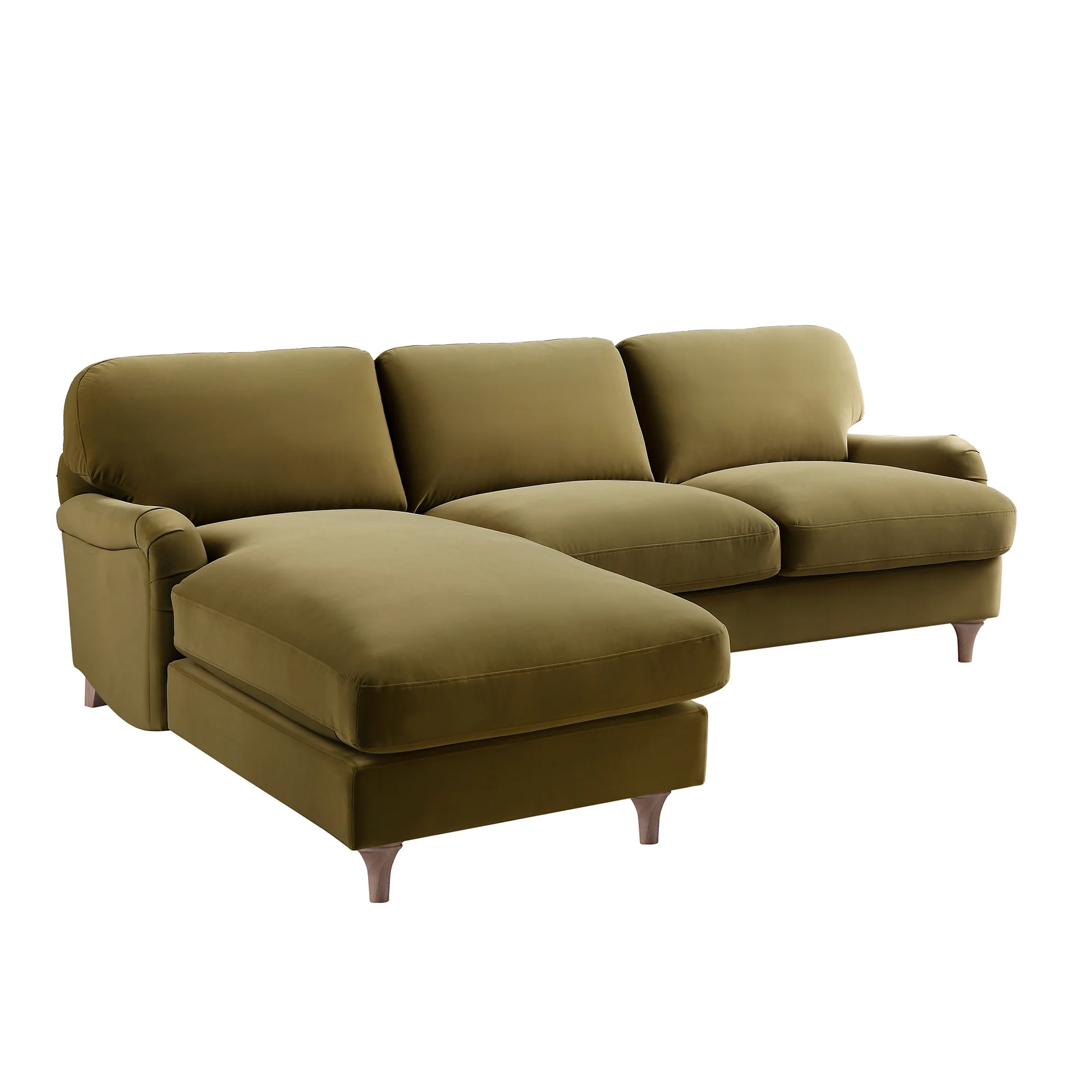 Daphnis Fudge Velvet Sofa, Grande Chaise Sofa Left Hand Facing - Image 9