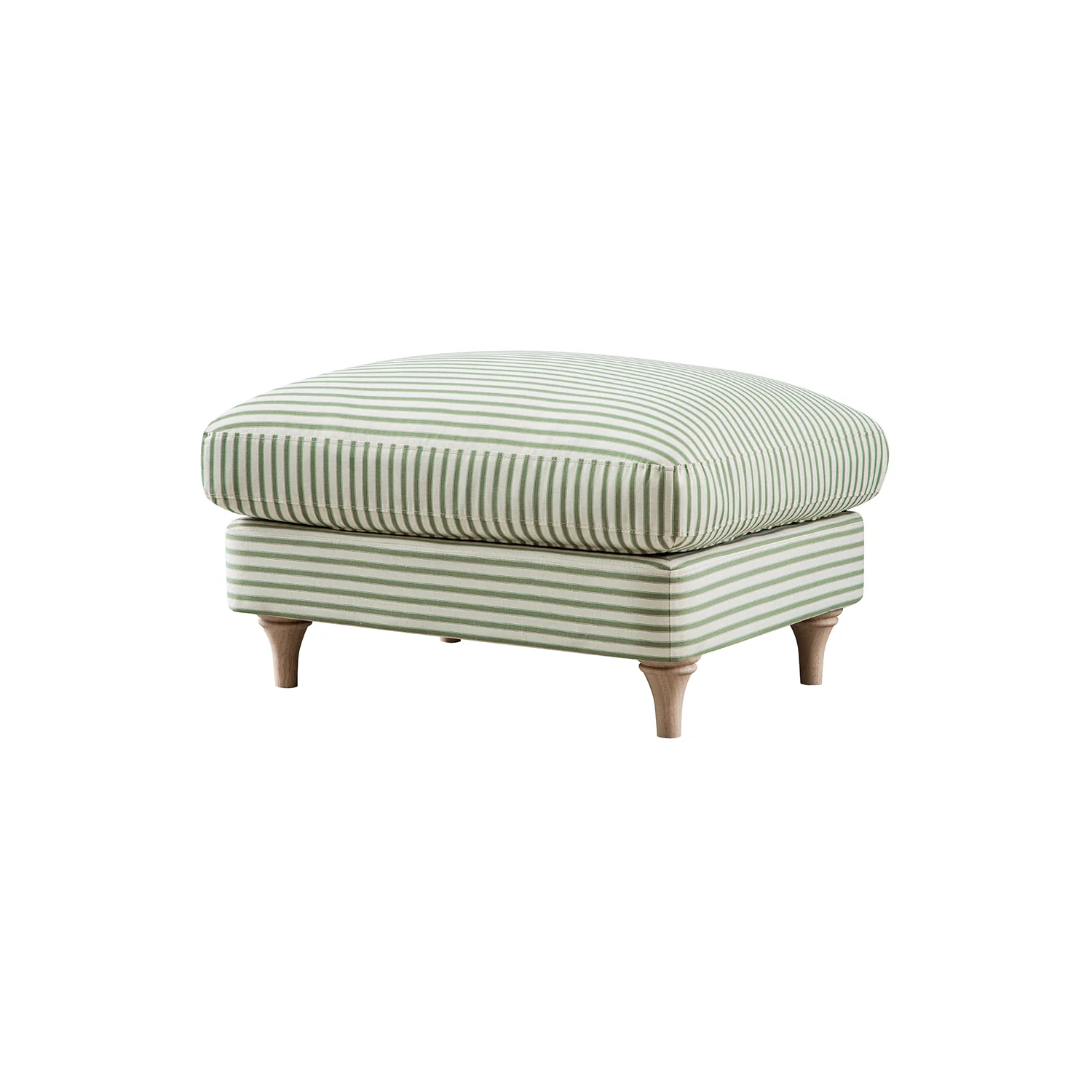 Daphnis Green Striped Linen Blend Footstool - Image 2