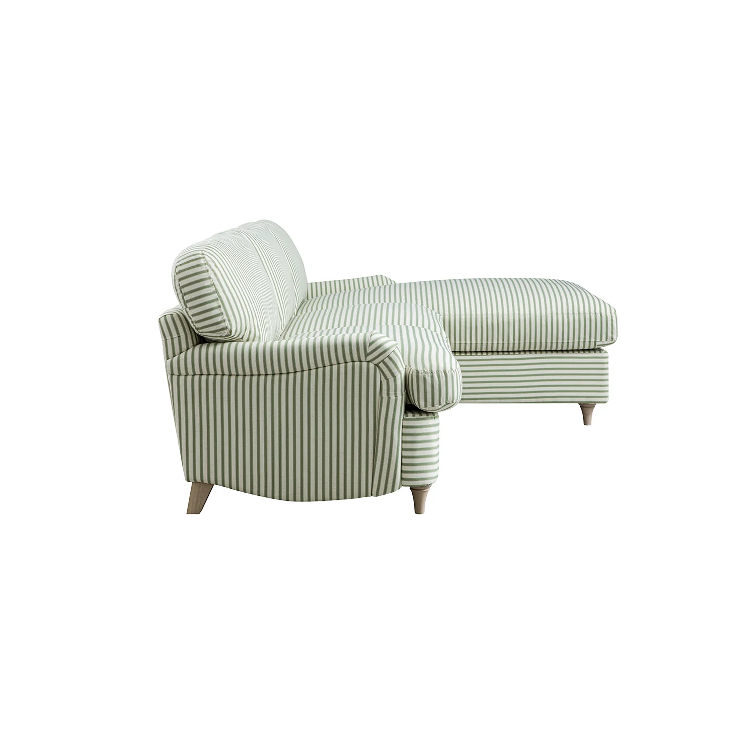 Daphnis Green Striped Linen Blend Sofa Bed, Grande Chaise Right Hand Facing - Image 6