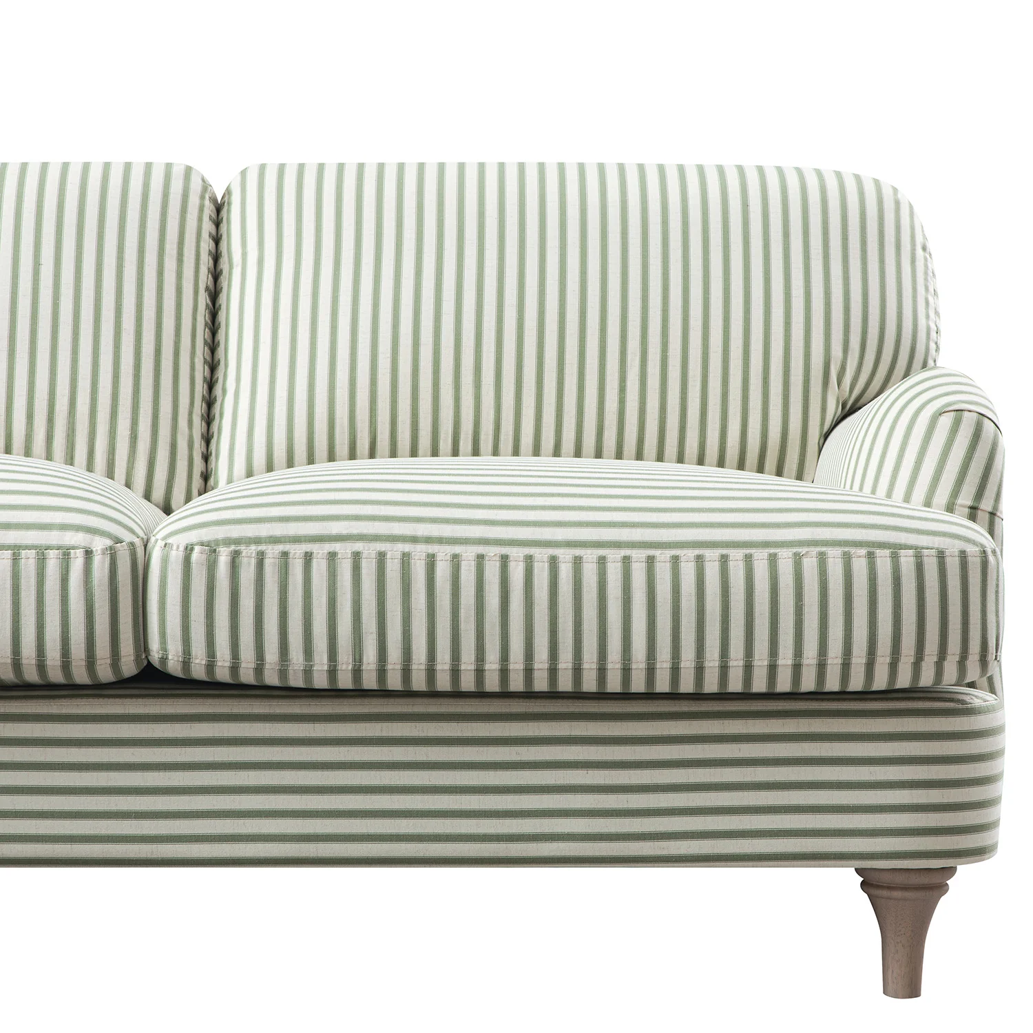 Daphnis Green Striped Linen Blend Sofa, Grande Chaise Sofa Left Hand Facing - Image 15
